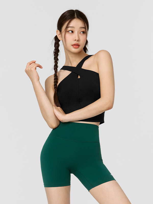 Stylish Comfort Fine Cross Neck Crop Top for Women - Perfect for Summer Outfits, Beachwear, and Casual Fashion