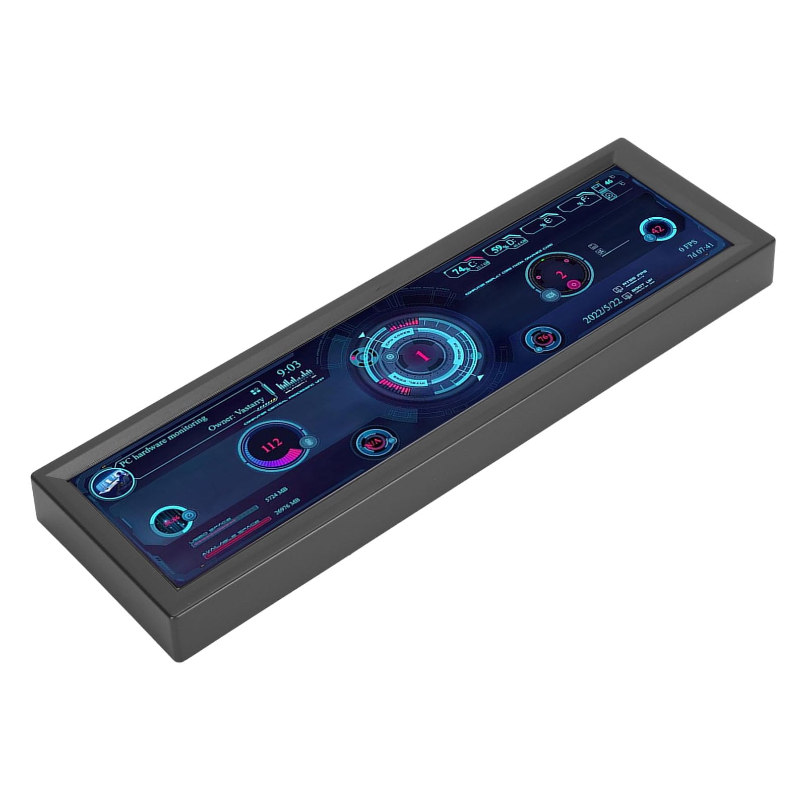 Jectse 8.8 Inch IPS USB Mini Screen - PC Temperature Monitor with 1920x480 Resolution for GPU, CPU, RAM & HDD Data Display - AIDA64 Compatible Computer Sensor Panel for Gaming PC & ARGB Case (Black) - Perfect for Real-Time System Monitoring & Custom PC Builds