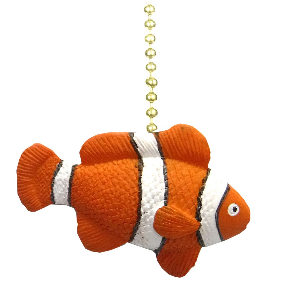Clown Fish Tropical Reef Ceiling Fan Light Pull Chain - Nemo Themed Decor for Kids Room, Ocean-Themed Bedroom & Underwater Fan Accessories