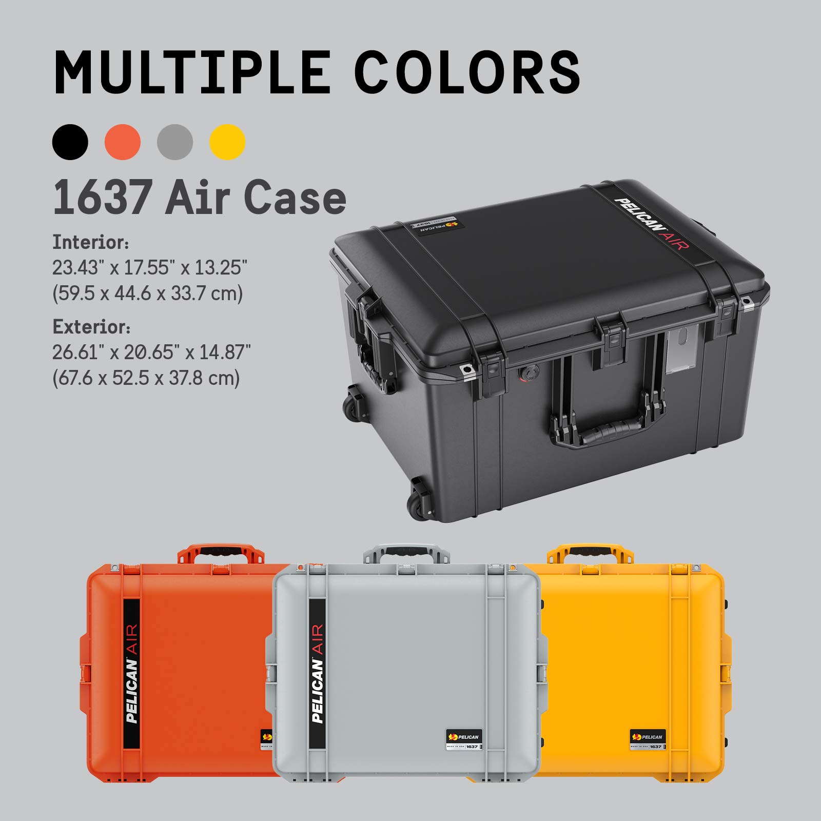 Pelican Air 1637 Waterproof Hard Case - Lightweight & Durable Protective Case for Equipment, Electronics, Tools | Perfect for Travel, Outdoor Adventures & Professional Use