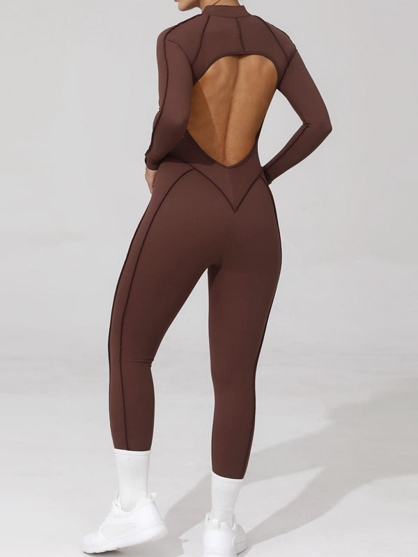 ZASUWA Women's Sexy Backless Zipper Scrunch Bum Jumpsuit - Stretchy Bodycon Romper for Clubwear, Night Out & Date Night