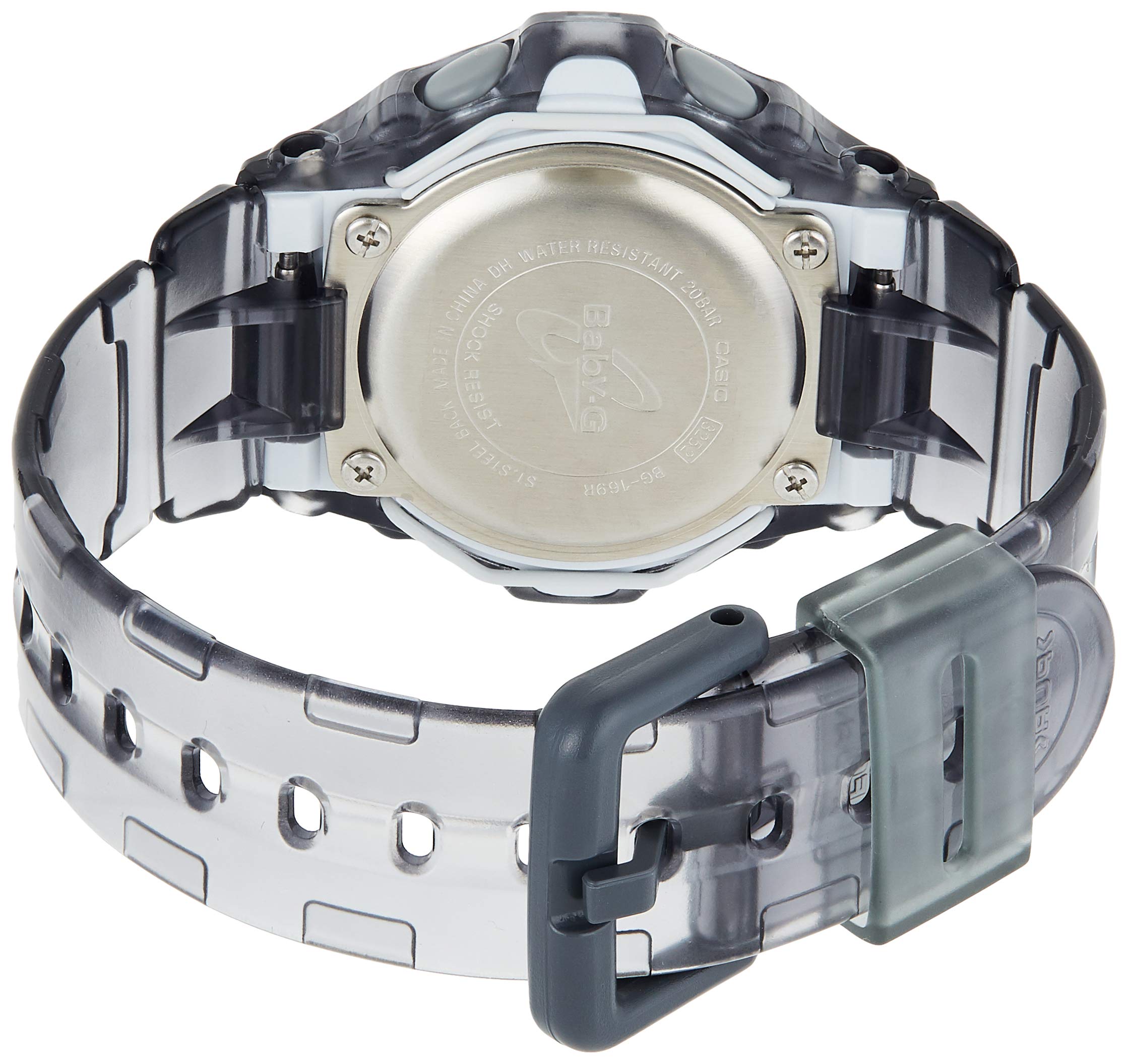 Casio Baby-G BG169R-8B Digital Watch - Ion-Plated Metal Grey Blue Face Protector - Waterproof Shock Resistant for Women - Perfect for Sports, Outdoor Activities & Everyday Wear