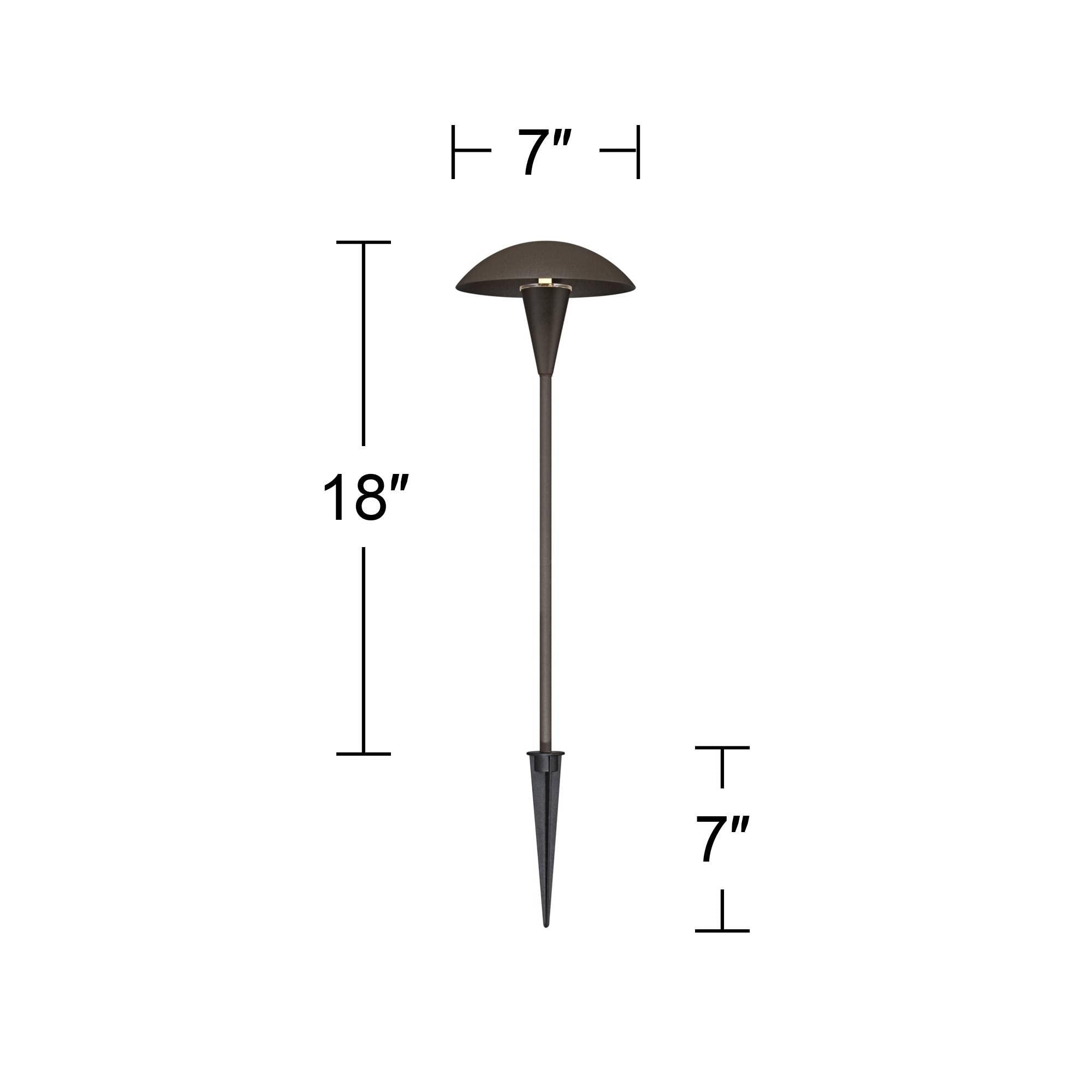 John Timberland Large Mushroom Bronze Finish LED Landscape Path Lights - Set of 4 Outdoor Garden Lighting for Walkways, Driveways, and Yard Decor