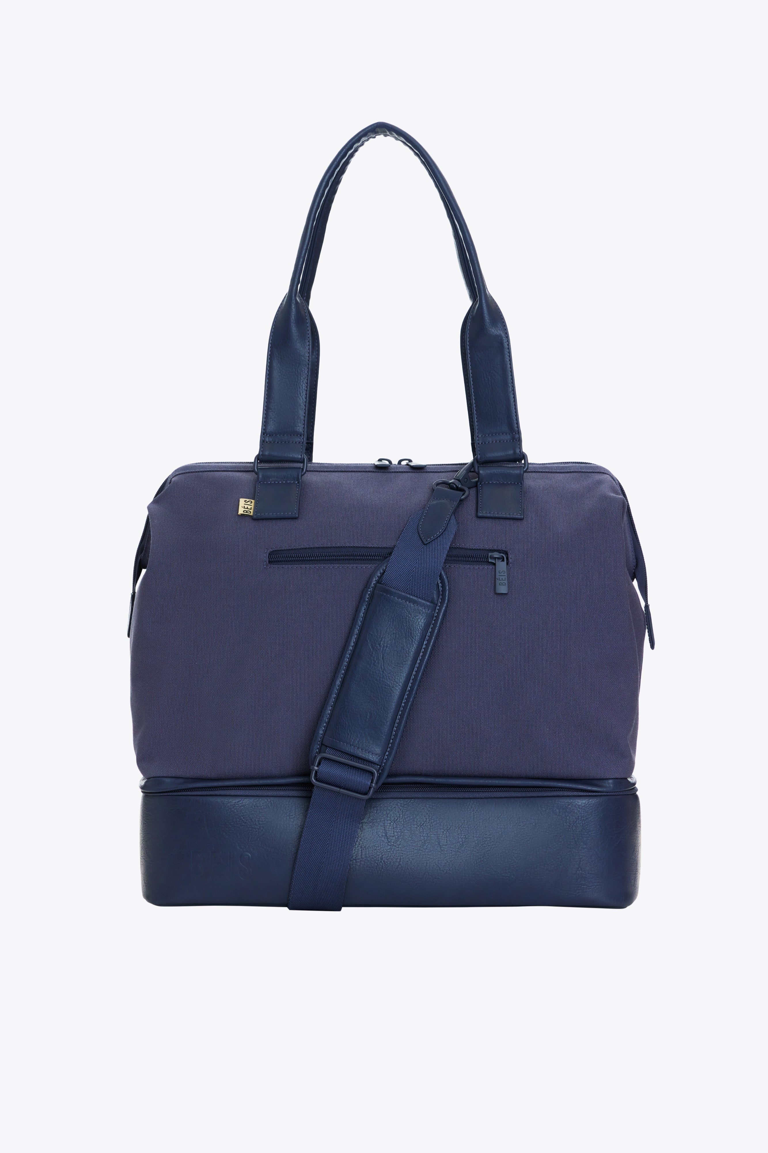 Navy Blue Convertible Mini Weekender Bag - Stylish & Versatile Carry-On for Travel, Gym, and Weekend Getaways