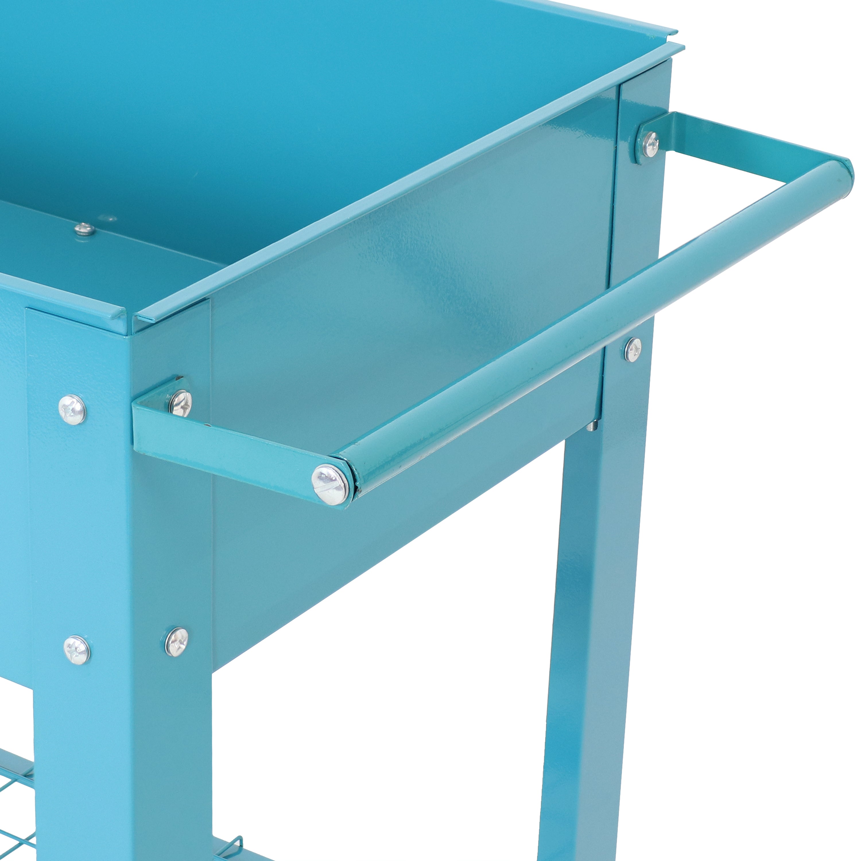 Galvanized Steel Mobile Raised Garden Bed Cart - Portable Planter Box with Wheels for Vegetables, Herbs & Flowers | Indoor & Outdoor Gardening Solution