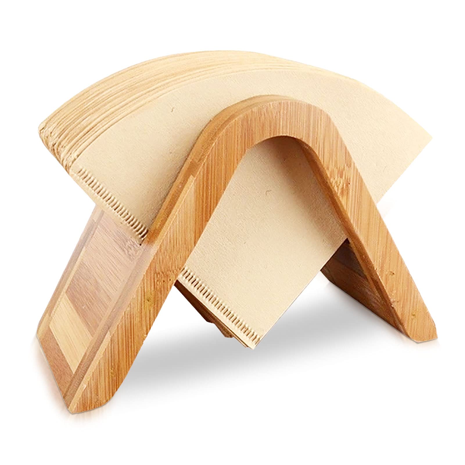Bamboo Coffee Filter Holder - Organizer & Dispenser for Cone Coffee Filters - Perfect for Home, Kitchen, Bar & Cafes (6.9 x 3.1 x 4.6 Inches) - Keep Your Brewing Station Neat & Tidy