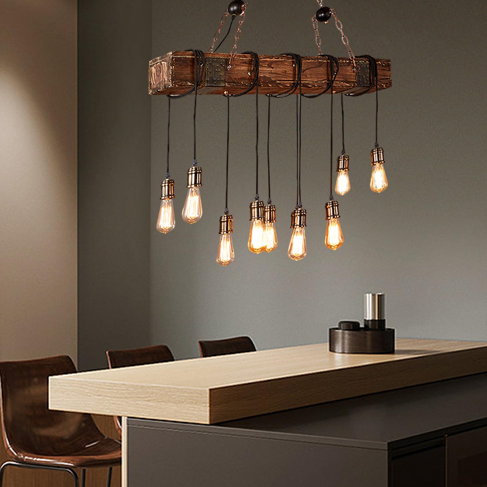 TFCFL Vintage Industrial Pendant Light - Retro Ceiling Fixture & Farmhouse Chandelier for Dining Room, Kitchen Island, Bar and Cafe Lighting | Durable Metal Cage Design with Edison Bulb Compatibility