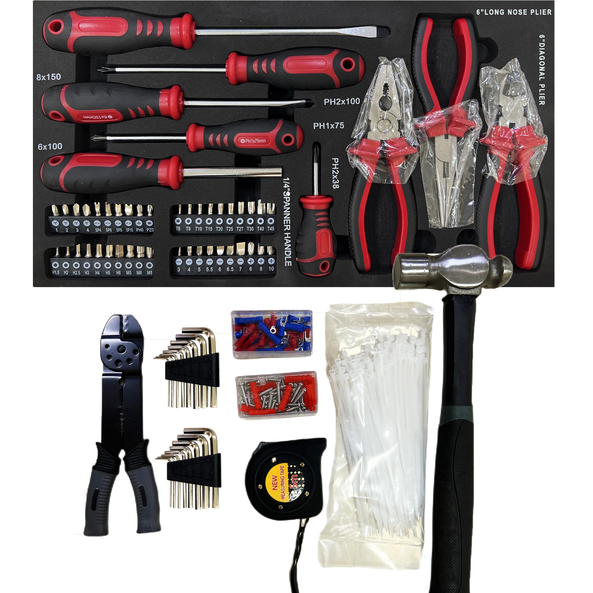 439-Piece Professional Mechanic Tool Set with 4-Tier Socket Wrench, Ratchet & Plier - 3-Drawer Toolbox for Home Repairs, Auto Maintenance & DIY Projects (Black)