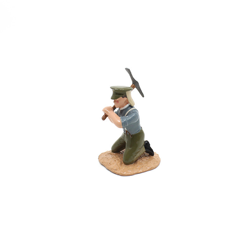 New Zealand Army Soldier Kneeling with Entrenching Tool - WW2 Military Collectible & Reenactment Gear - Perfect for History Buffs & War Reenactors