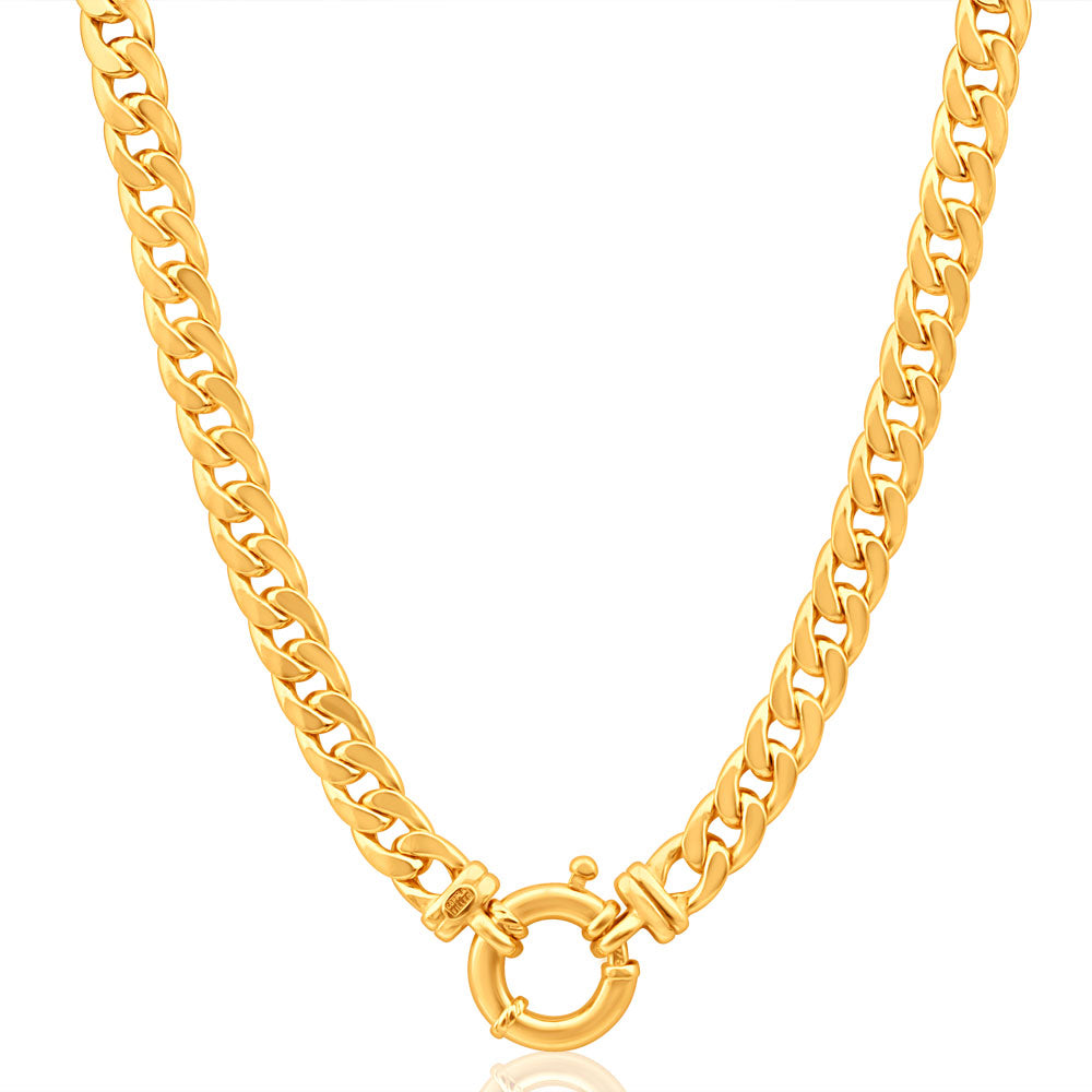 9ct Yellow Gold Copper Filled Curb Chain Necklace for Women - Elegant Layering Jewelry for Everyday Wear & Special Occasions