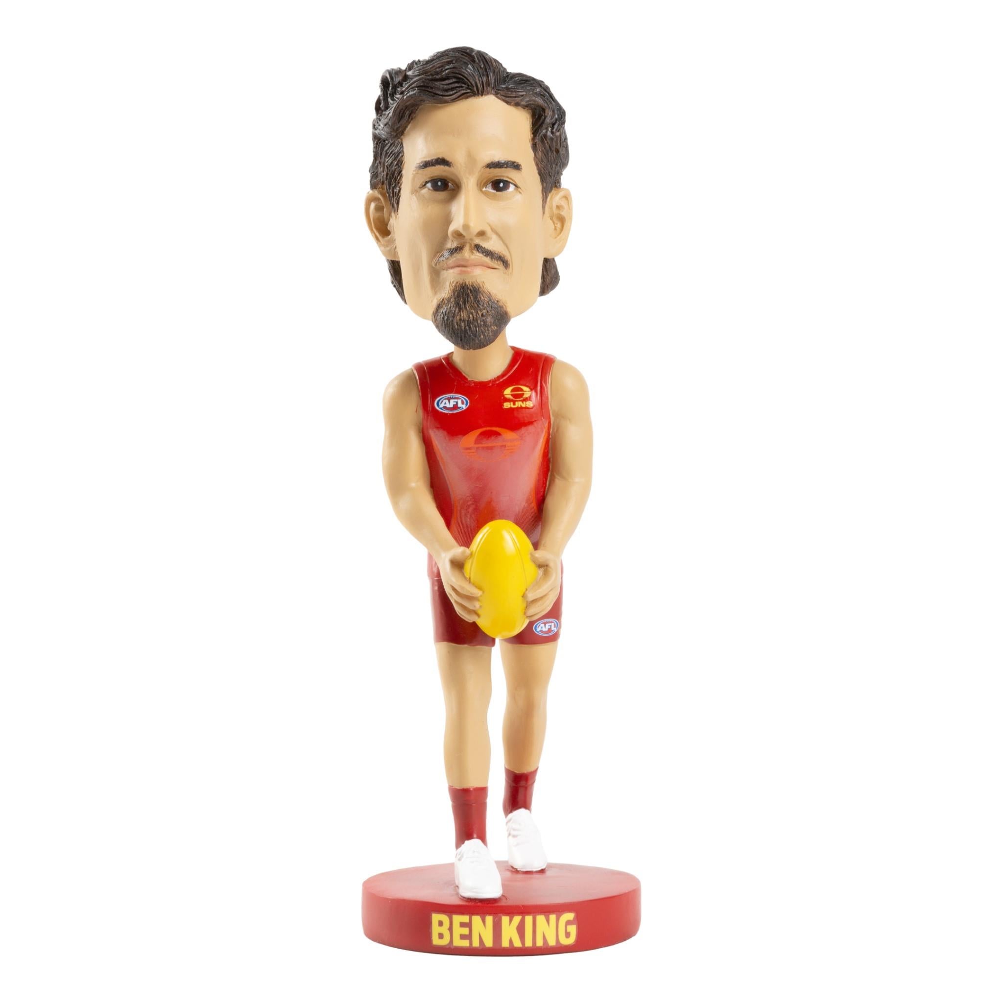AFL Gold Coast Suns Ben King Bobblehead - Collectible Nodding Figurine for AFL Fans & Sports Memorabilia Enthusiasts - Perfect for Home, Office, or Game Day Decor