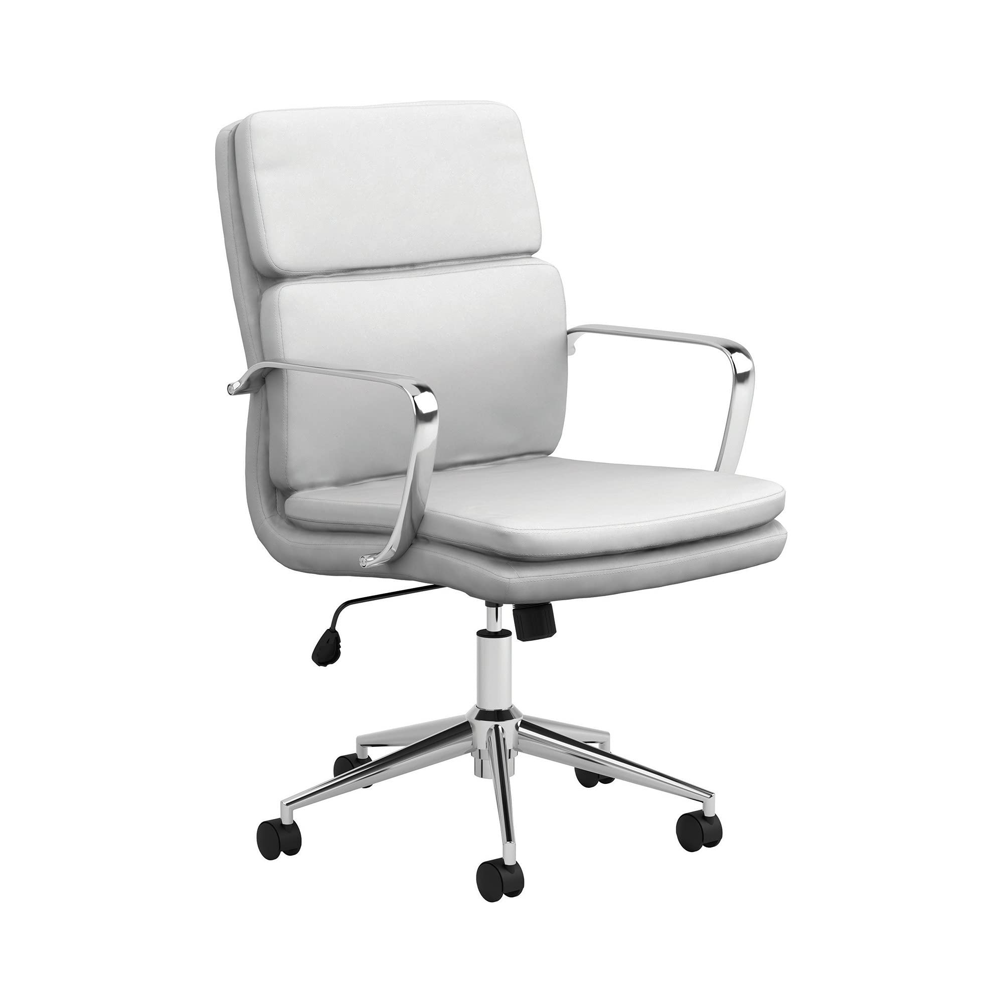 Benjara Gray Leatherette Office Chair with Padded Back & Top Panel - Ergonomic Desk Chair for Home Office, Gaming & Workspace Comfort