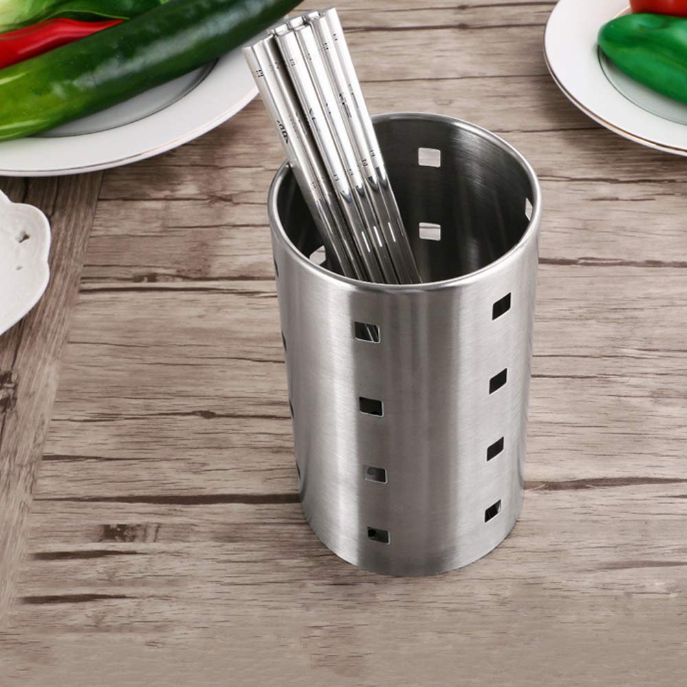 Stainless Steel Cutlery Storage Rack - Thickened Kitchen Utensil Holder for Chopsticks, Spoons, Knives & Forks | Drying Basket & Drainer Organizer | Perfect for Kitchen Countertop, Dining Table & Dish Rack Organization