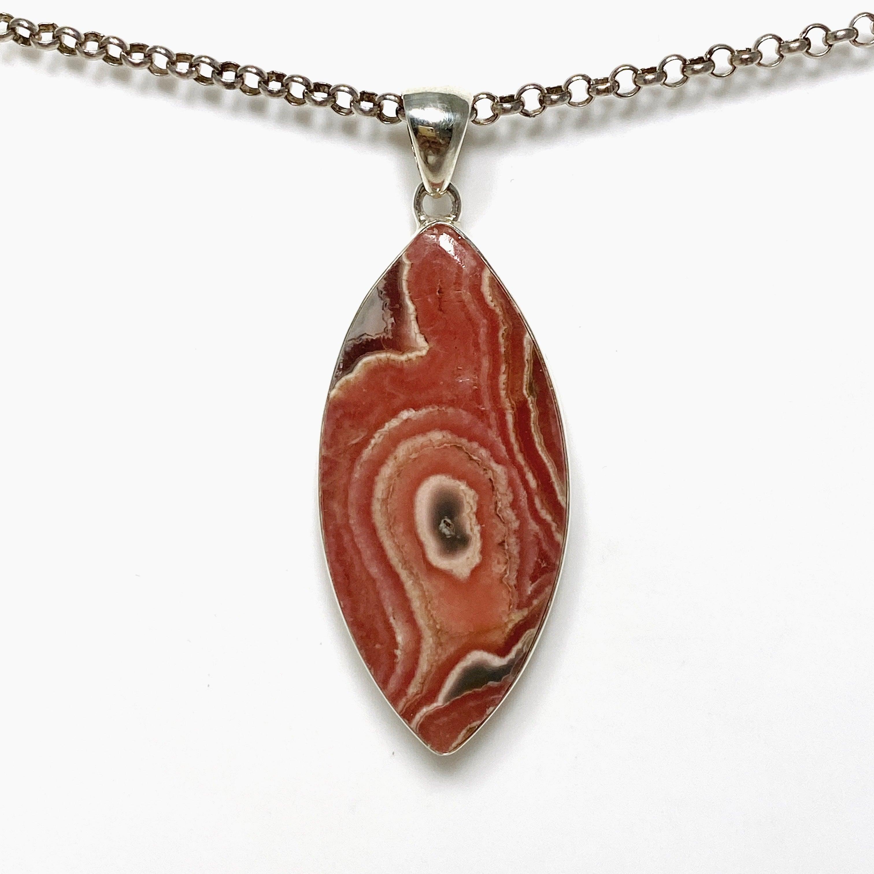 Rhodochrosite Marquise Cut Pendant Necklace KPGJ4330 - Elegant Jewelry for Women, Gift for Her, Perfect for Valentine's Day & Anniversary