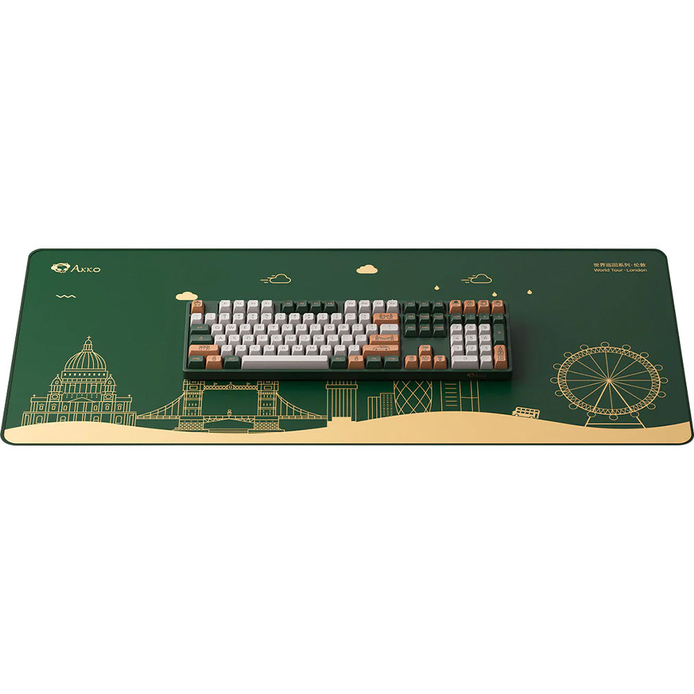 Akko World Tour London Mouse Pad - Large Gaming Mouse Mat with Non-Slip Rubber Base, Perfect for Office, Gaming & Computer Workstations