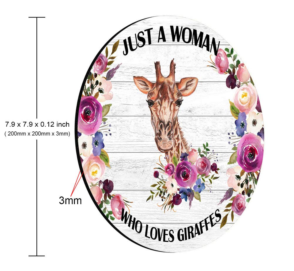 Smooffly Round Giraffe Mouse Pad - Funny Quote Office Desk Mat for Women, Cute Giraffe Lover Gift, Home & Office Decor - Perfect for Computer Workstations, Gaming Setups & Gift Giving