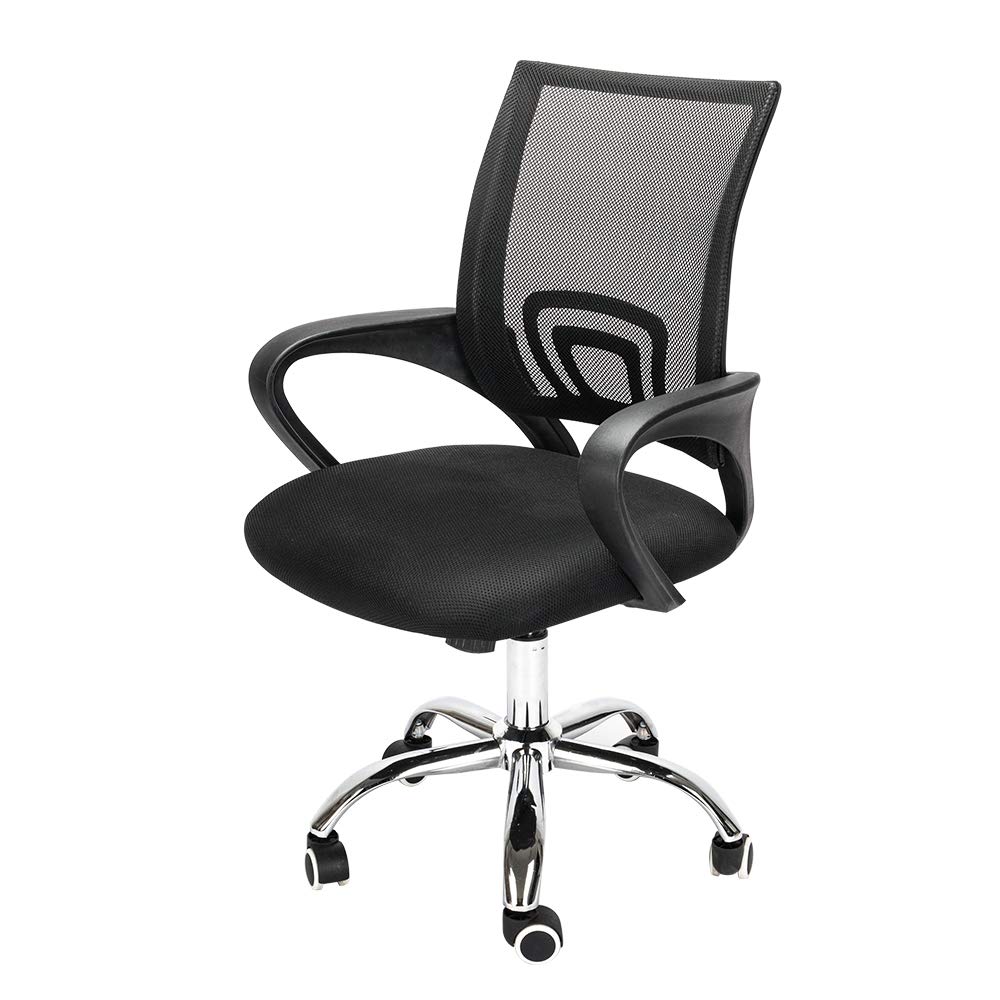 Ergonomic Mesh Office Chair with Adjustable Headrest & Armrests - Black Swivel Desk Chair for Home & Office Use - Height Adjustable, Gas Lift, Breathable Back Support - Perfect for Long Work Hours & Gaming Sessions