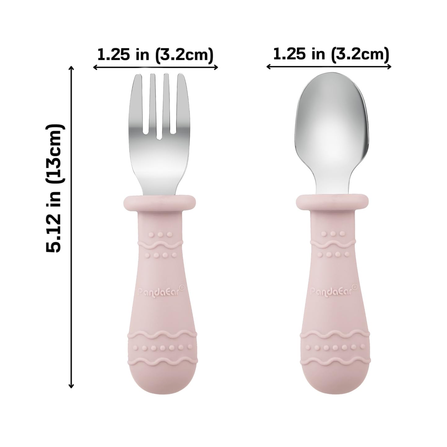 PandaEar 6-Piece Toddler Feeding Set - 2 Suction Silicone Plates & 4 Stainless Steel Baby Spoons & Forks | BPA-Free Baby Dinnerware for Travel, Daycare & Home Use | Dishwasher Safe Toddler Utensils