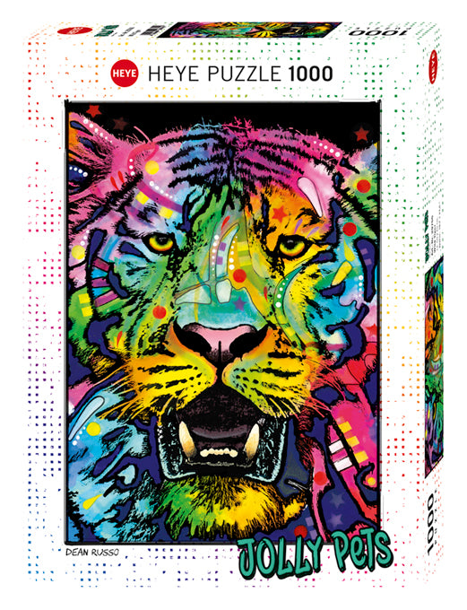 Heye Jolly Pets 1000-Piece Jigsaw Puzzle - Wild Tiger by Dean Russo - Fun Family Game & Home Decor for Puzzle Lovers