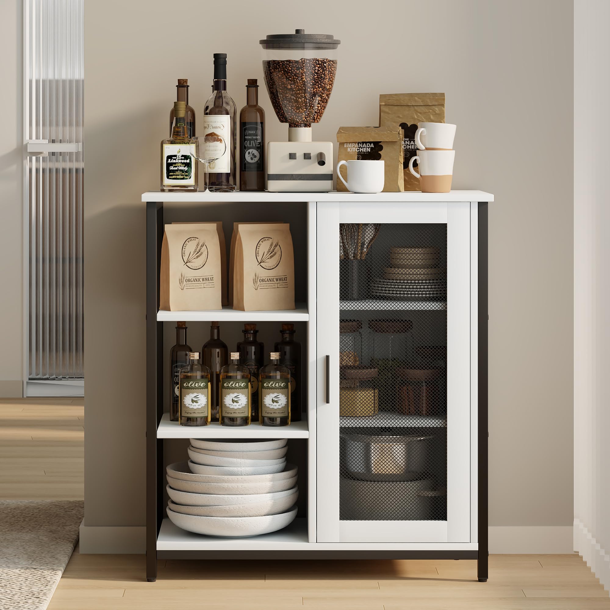Mini Coffee Bar Cabinet with Storage - 27.5