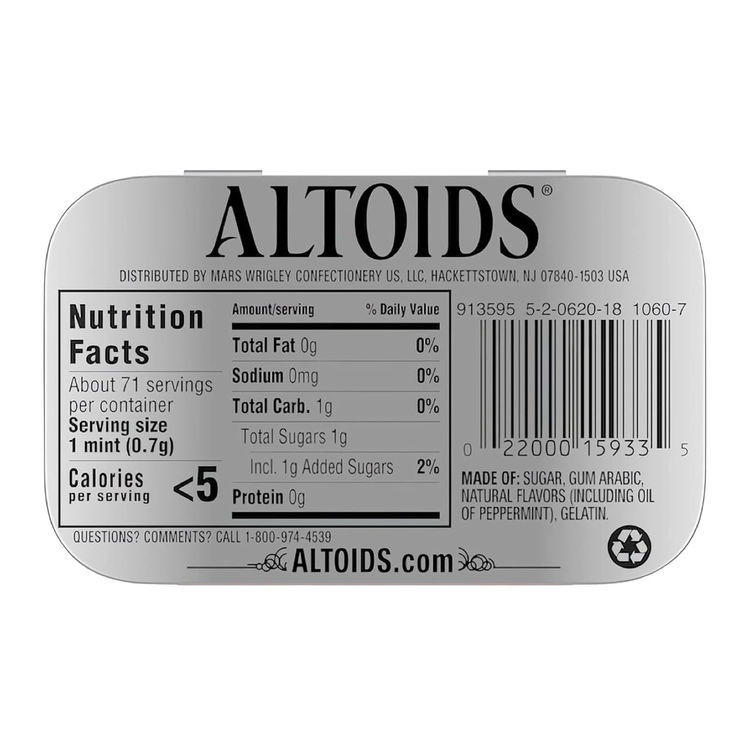 Altoids Spearmint Curiously Strong Mints - 1.76 Ounce Tin (Pack of 2) - Fresh Breath Mints for Office, Travel & Everyday Use - Includes Deal Dave Card