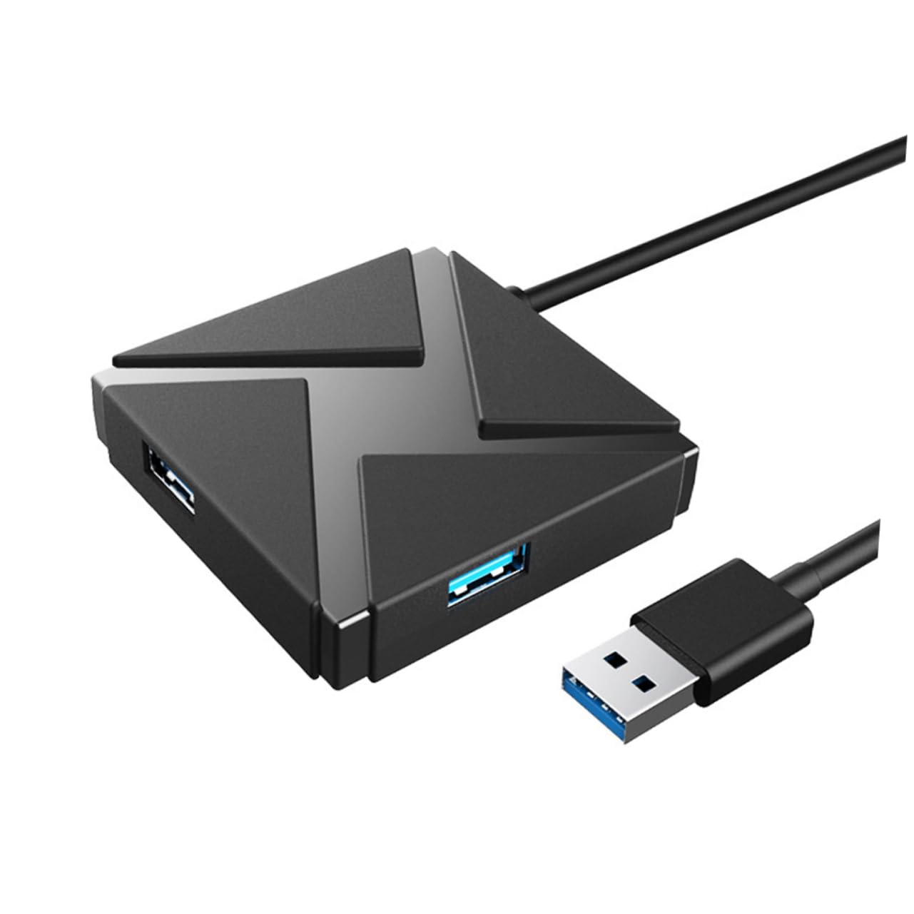 OSALADI USB 3.0 Hub Splitter with 4 Ports - High Speed USB Hub Adapter for Laptop, PC, Mac - Portable USB Extension Connector for Charging, Data Transfer, Flash Drives - Perfect for Home Office & Travel Use