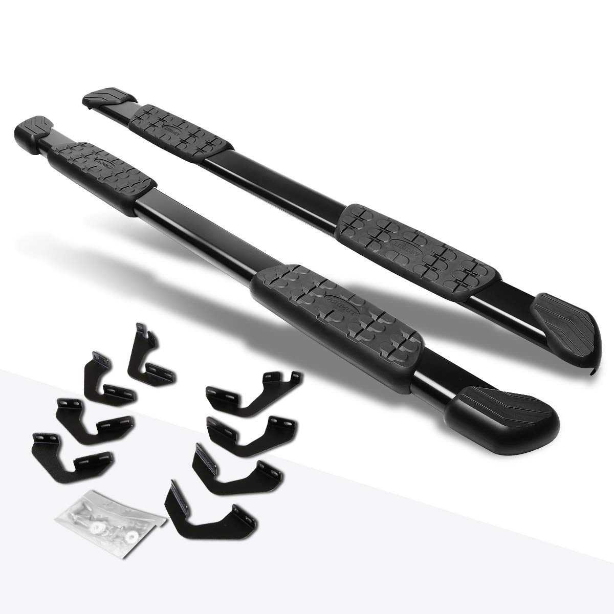 (2Pcs) 5 Inch Aluminum Black Running Boards/Side Steps/Nerf Bars for Toyota Tundra CrewMax Cab 2007-2021 - Heavy Duty Off-Road Protection & Easy Step Access for Trucks, SUVs