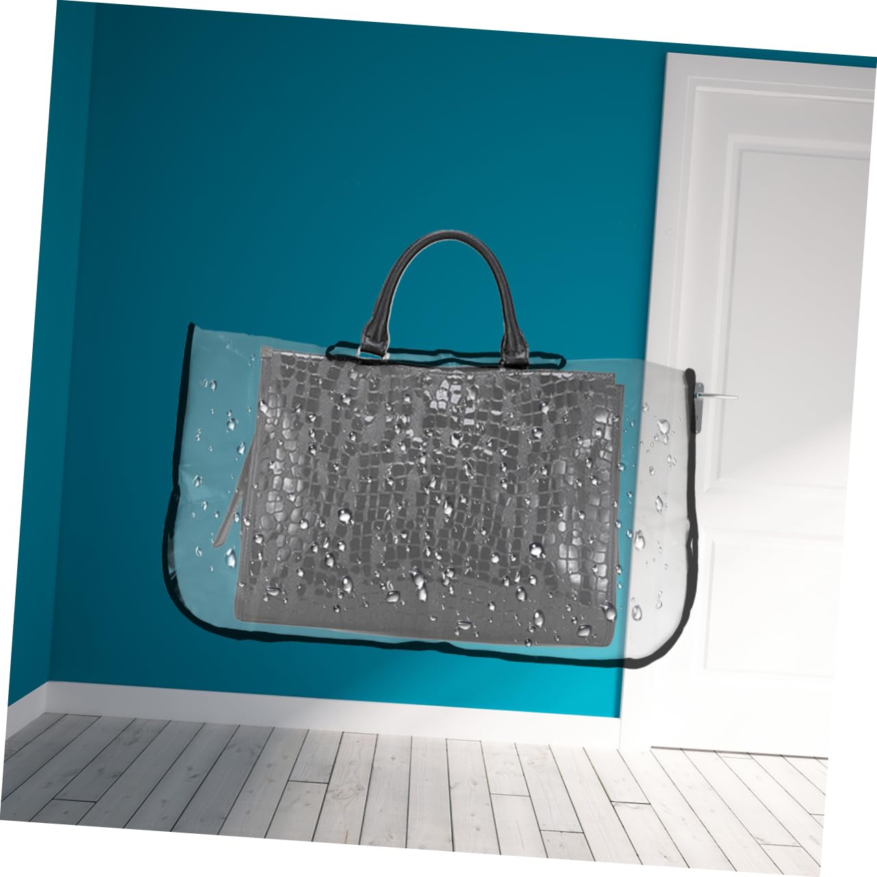 1Pc PVC Handbag Rain Cover & Shield - Waterproof Transparent Design for Outdoor Travel, Shopping & Commuting - Protects Purses from Rain & Dirt