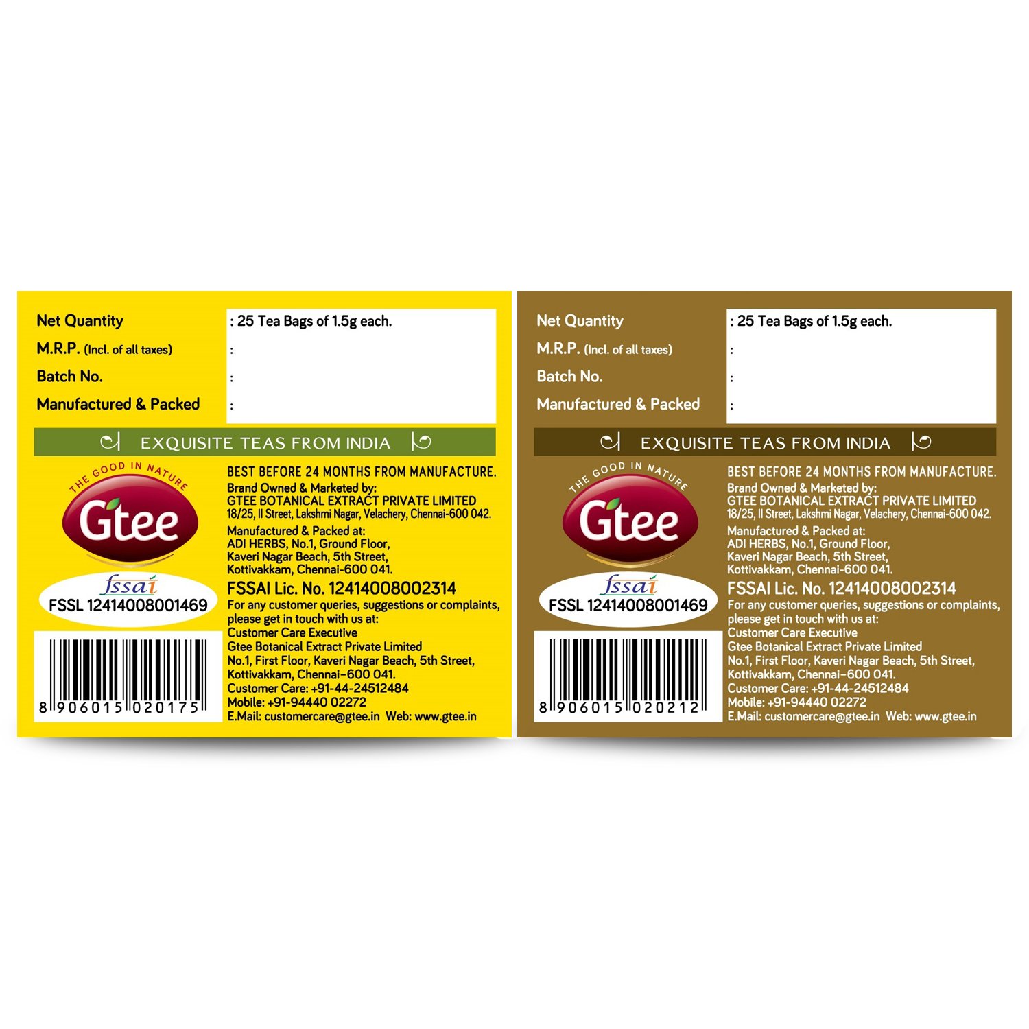 Organic GTEE Green Tea Bags with Lemon, Ginger & Ginseng - 50 Count (2 Packs of 25) - Herbal Detox Tea for Weight Loss, Digestion & Immunity Boost - Perfect for Morning Energy or Evening Relaxation