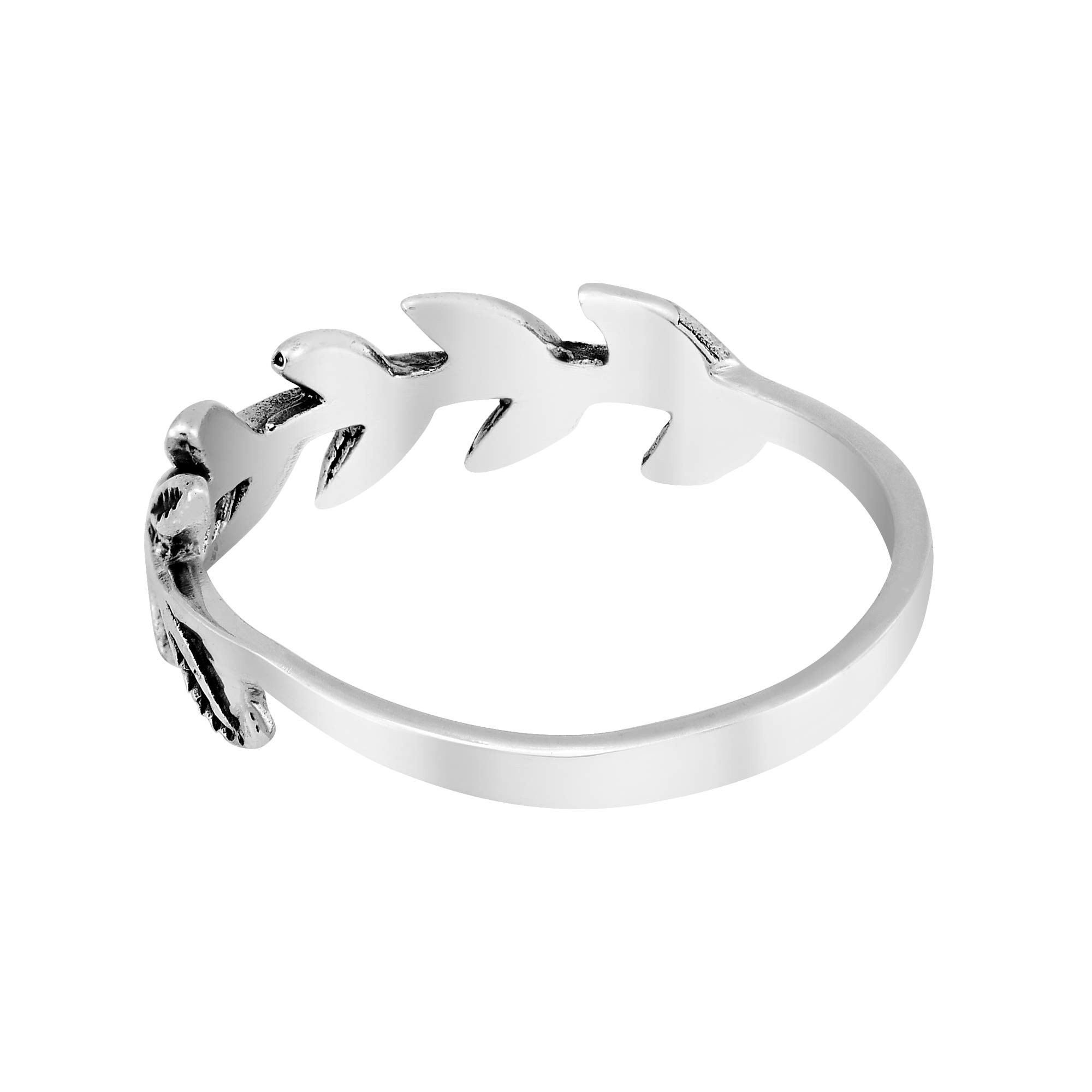 AeraVida Peace and Beauty Olive Branch .925 Sterling Silver Band Ring for Women - Minimalist Wedding Ring, Comfort Fit Jewelry Gift for Daughter, Wife, Girlfriend - Size 7-9 | Perfect for Everyday Wear, Anniversary, Birthday and Special Occasions