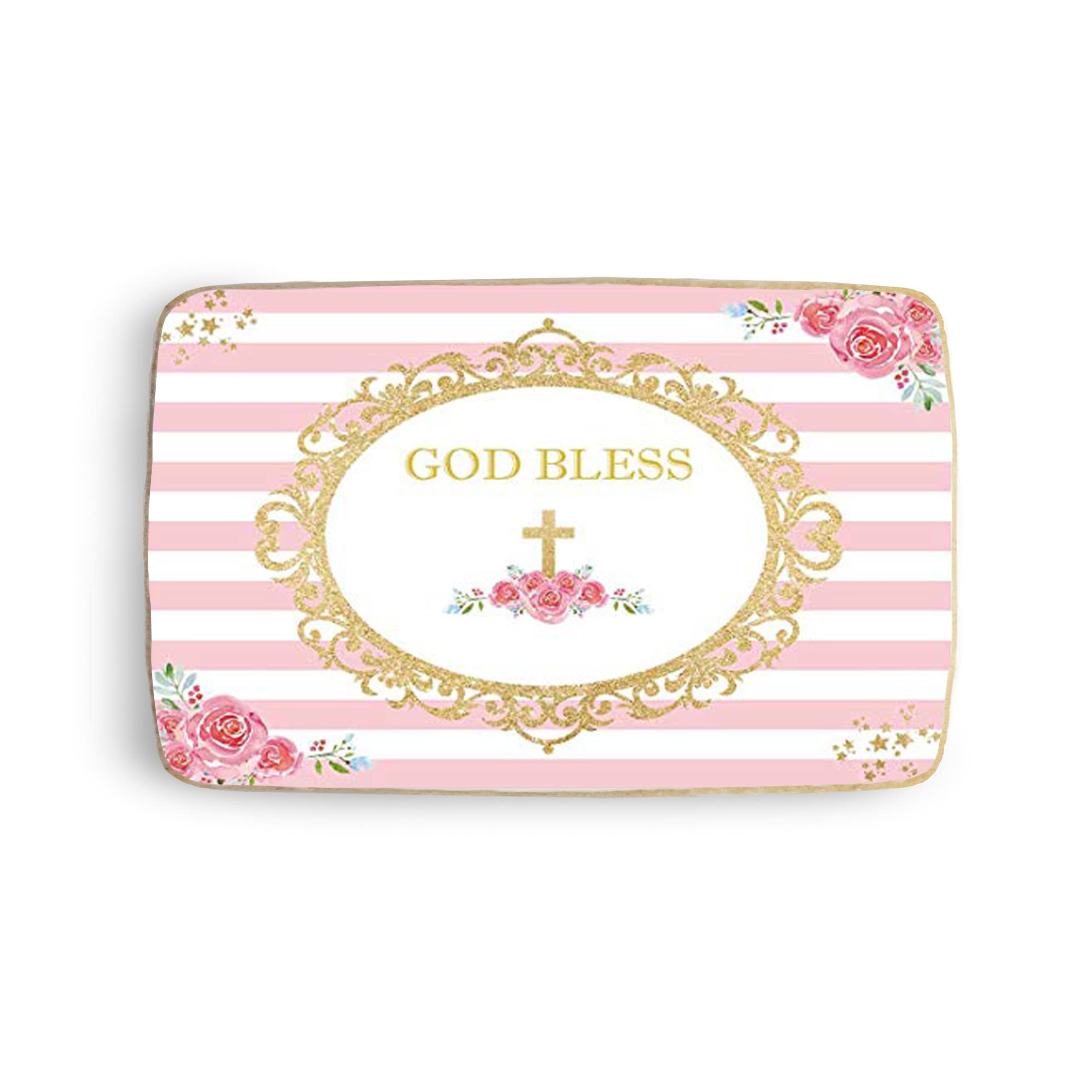 Custom Rectangle Baptism Cookies - 4 Pack with Personalized Decorations & Photos | Perfect for Christenings, Baby Showers & Religious Celebrations