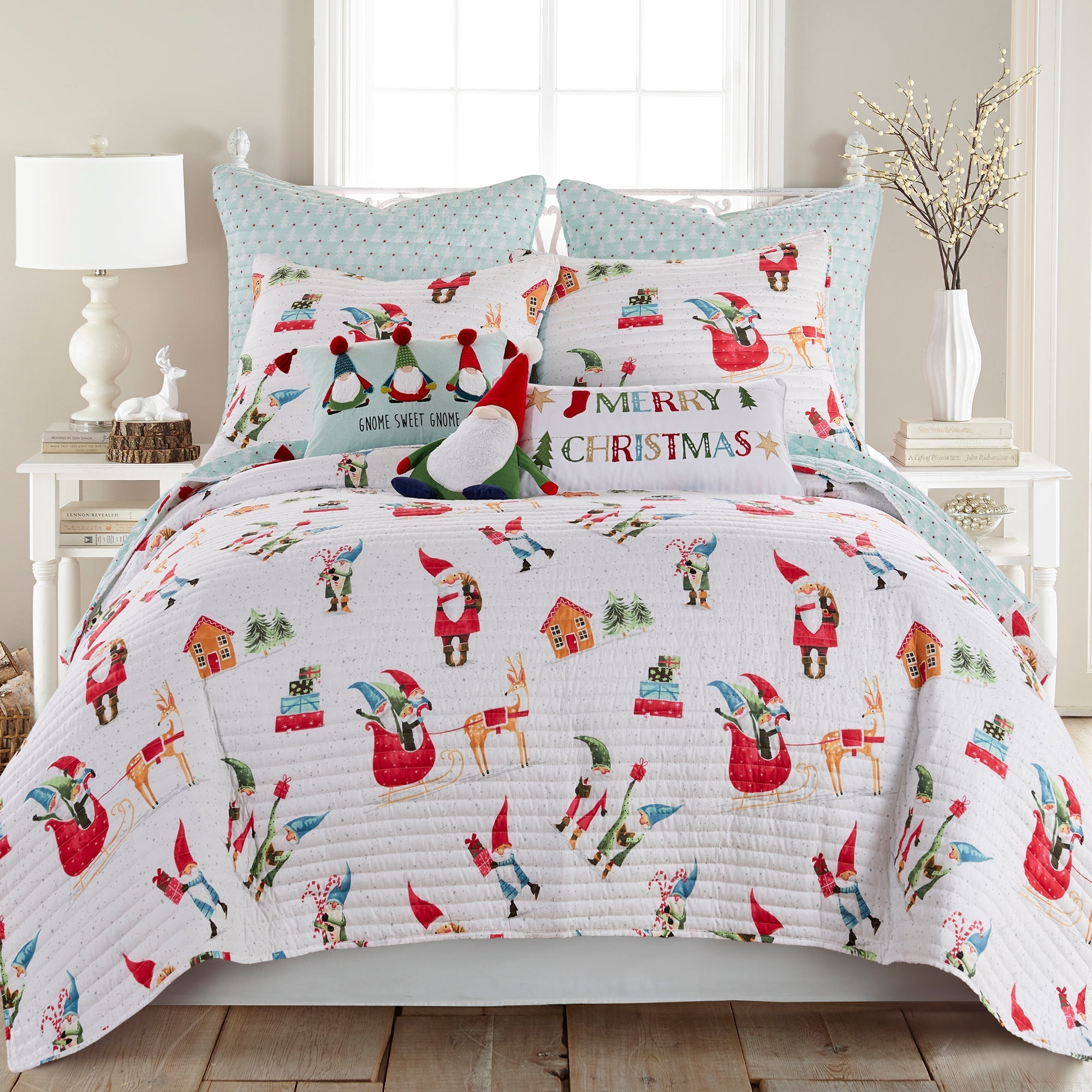 White King Sham Christmas Gnome - Festive Holiday Decor for Home, Garden, and Party Decorations