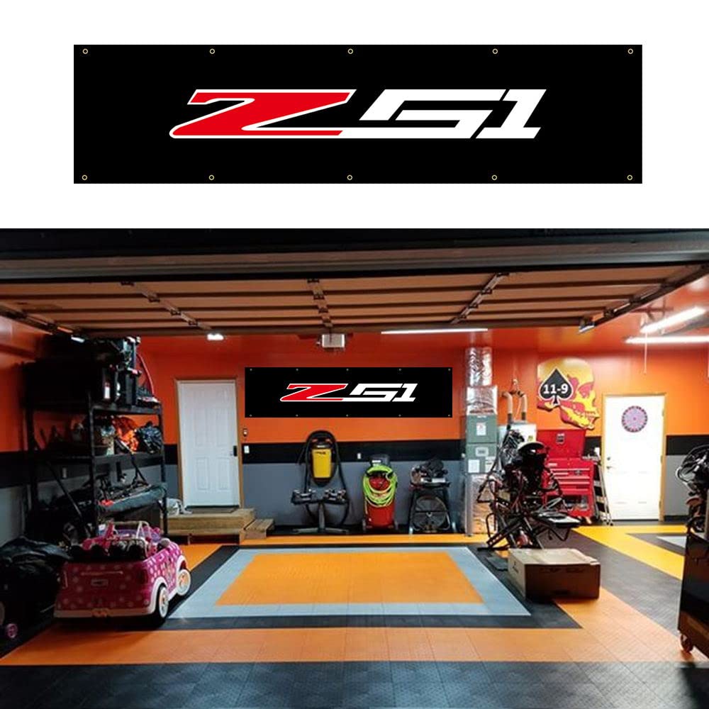 Chevy Corvette C7 Stingray Z51 Car Flag 2x8FT - Large Outdoor/Indoor Decorative Banner for Cars, Parties & Tailgating | Durable Polyester Material for All Weather Conditions