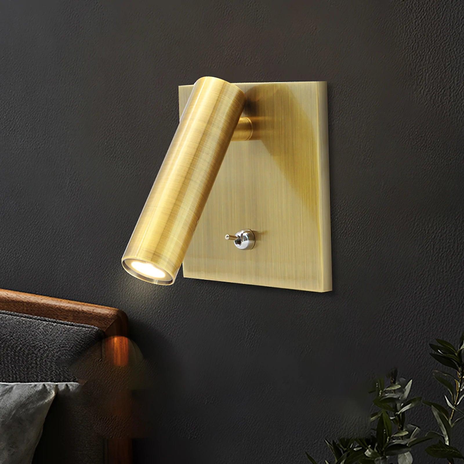 Modern Micro Square Switched Sconce Wall Light - Dimmable LED Fixture for Bedroom, Hallway & Living Room - Energy Efficient Indoor Lighting Solution