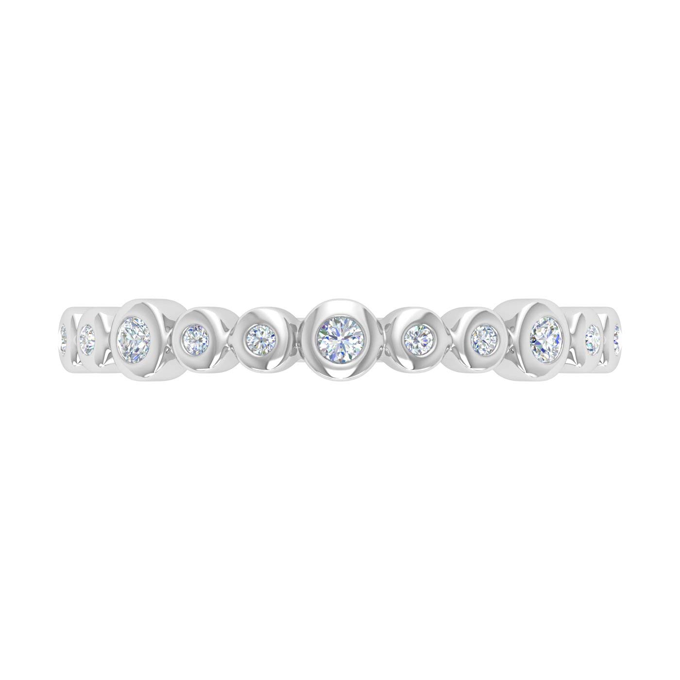 1/5 Carat Bezel Set Diamond Wedding Band Ring in 14K Gold - Elegant Bridal Jewelry for Engagement, Anniversary & Special Occasions