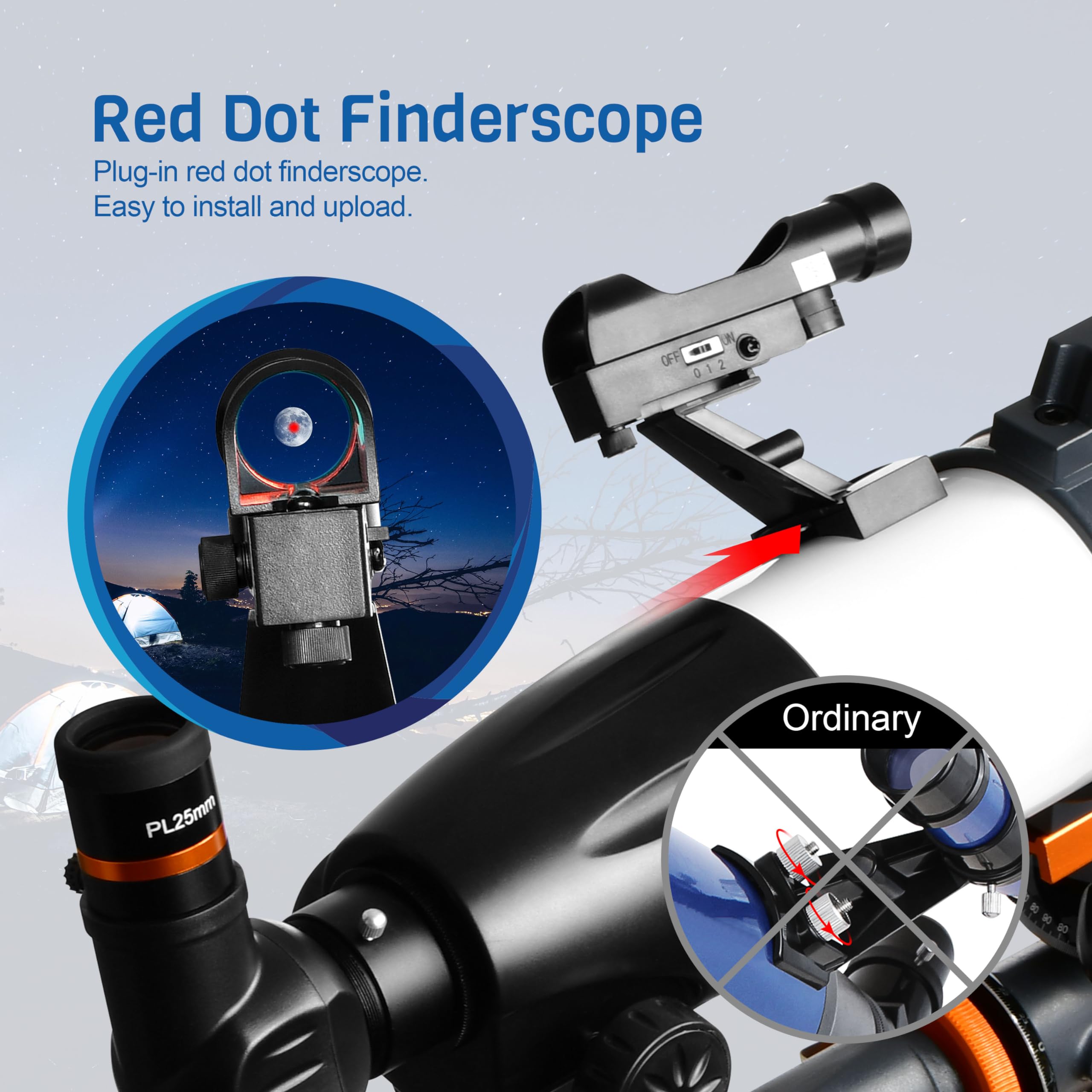 AOMEKIE 90mm Aperture 650mm Professional Astronomy Refractor Telescope for Adults - EQ Mount, 2 Plossl Eyepieces, Bluetooth Controller, Phone Adapter & Finderscope - Perfect for Stargazing, Moon Observation & Astrophotography