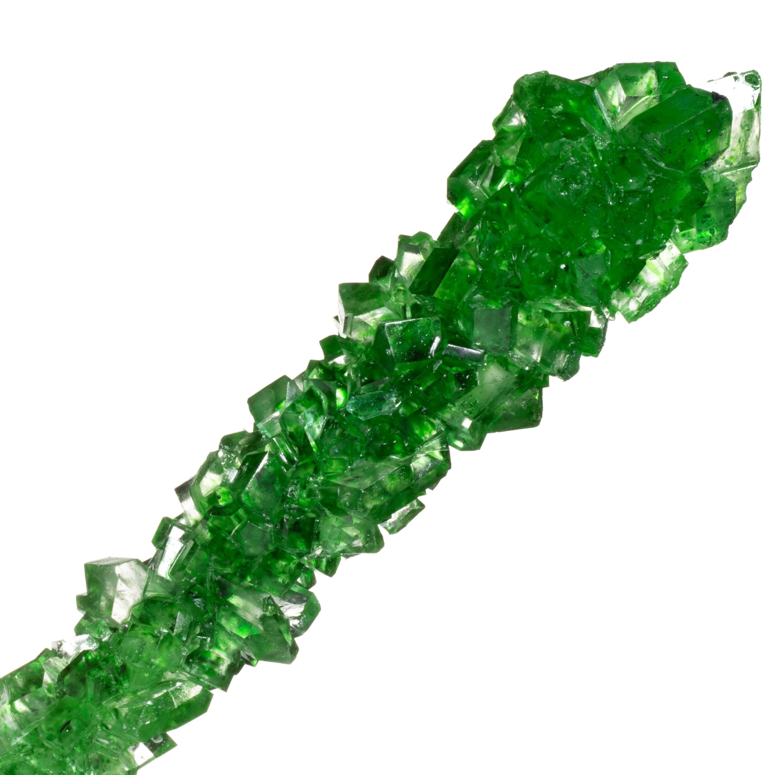 Green Apple Flavored Rock Candy Sugar Sticks - Individually Wrapped (24 Count) - Perfect for Party Favors, Gift Bags & Dessert Decorations