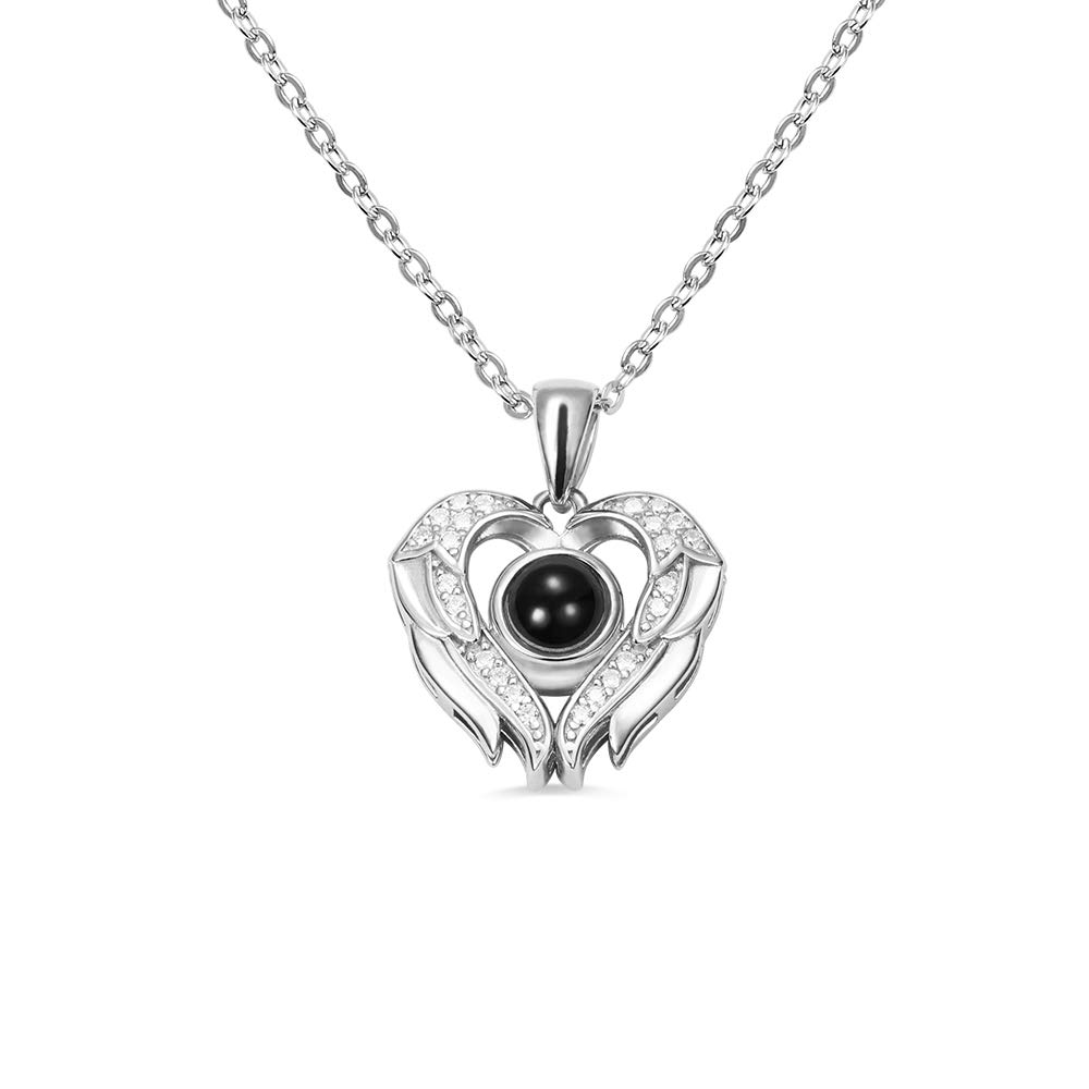 Custom Photo Projection Necklace - Personalized Sterling Silver Picture Jewelry for Women | Romantic Gift for Wife, Mom, Girlfriend | Perfect for Anniversaries, Weddings & Valentine's Day | Wear Your Loved One's Photo Close to Your Heart