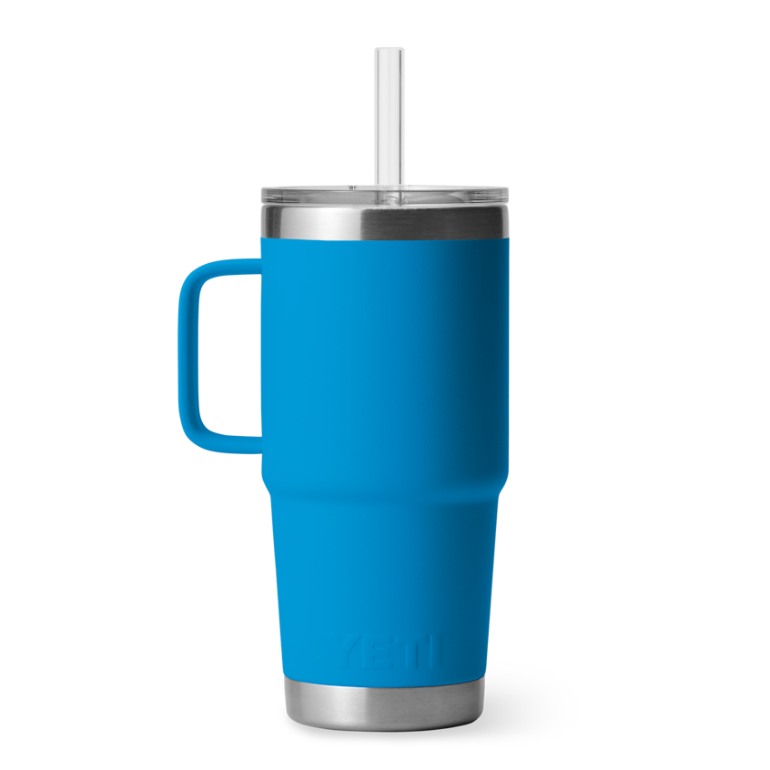 Yeti Rambler® 25 oz Stainless Steel Insulated Tumbler with Straw Lid - Big Blue Wave - Keep Drinks Cold for Hours - Perfect for Camping, Hiking & Outdoor Adventures