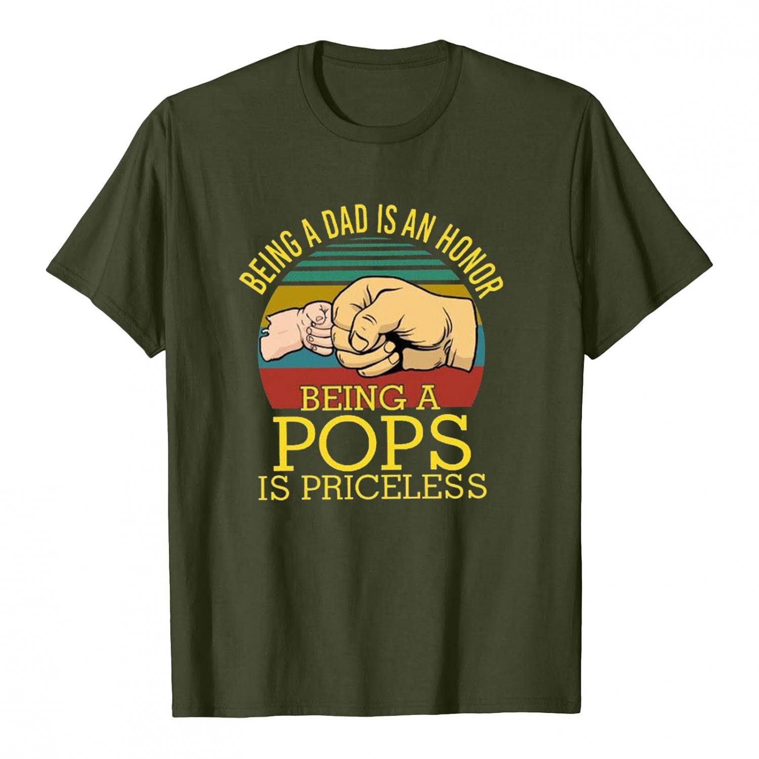 Honor of Being a Dad Print T-Shirt - Short Sleeve Father's Day Gift for Men & Women - Perfect for Father, Grandpa from Kids - Ideal for Father's Day, Birthday & Family Gatherings