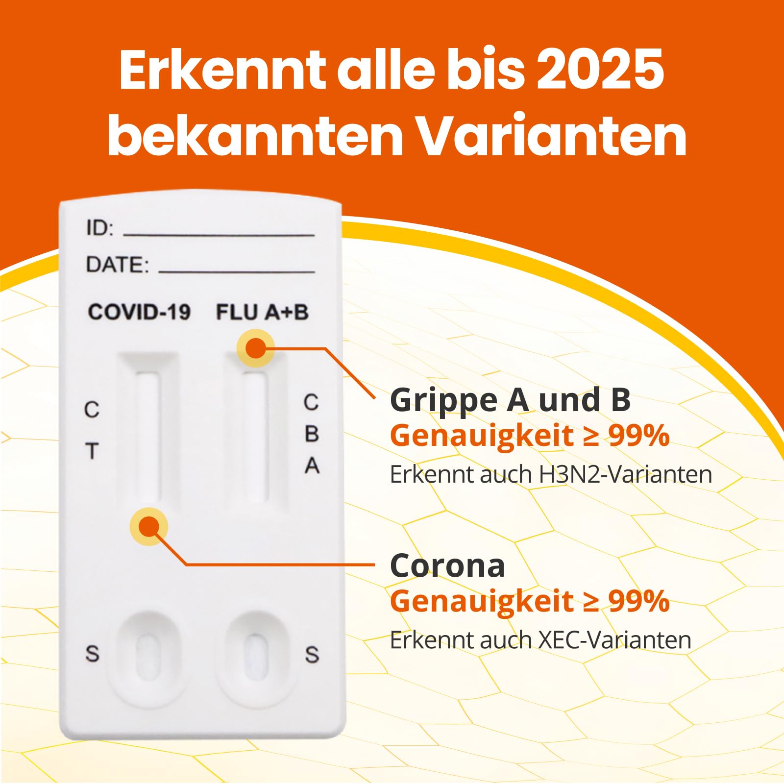 Adeste 5-in-1 COVID-19 & Influenza A/B Rapid Test Kit (2025 Approved) - Detects Both Coronavirus and Flu Viruses - FDA-Cleared for New 2025 Variants | Home Testing, Travel Screening, Workplace Safety, School Health Checks