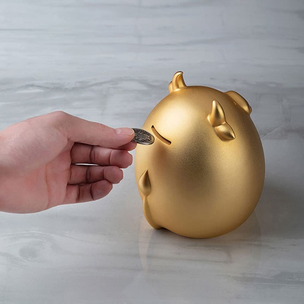 Golden Brass Sheep Piggy Bank - Cute Unbreakable Coin Money Bank for Kids, Home Decor & Birthday Gift | Perfect for Savings, Gifts & Nursery Decor