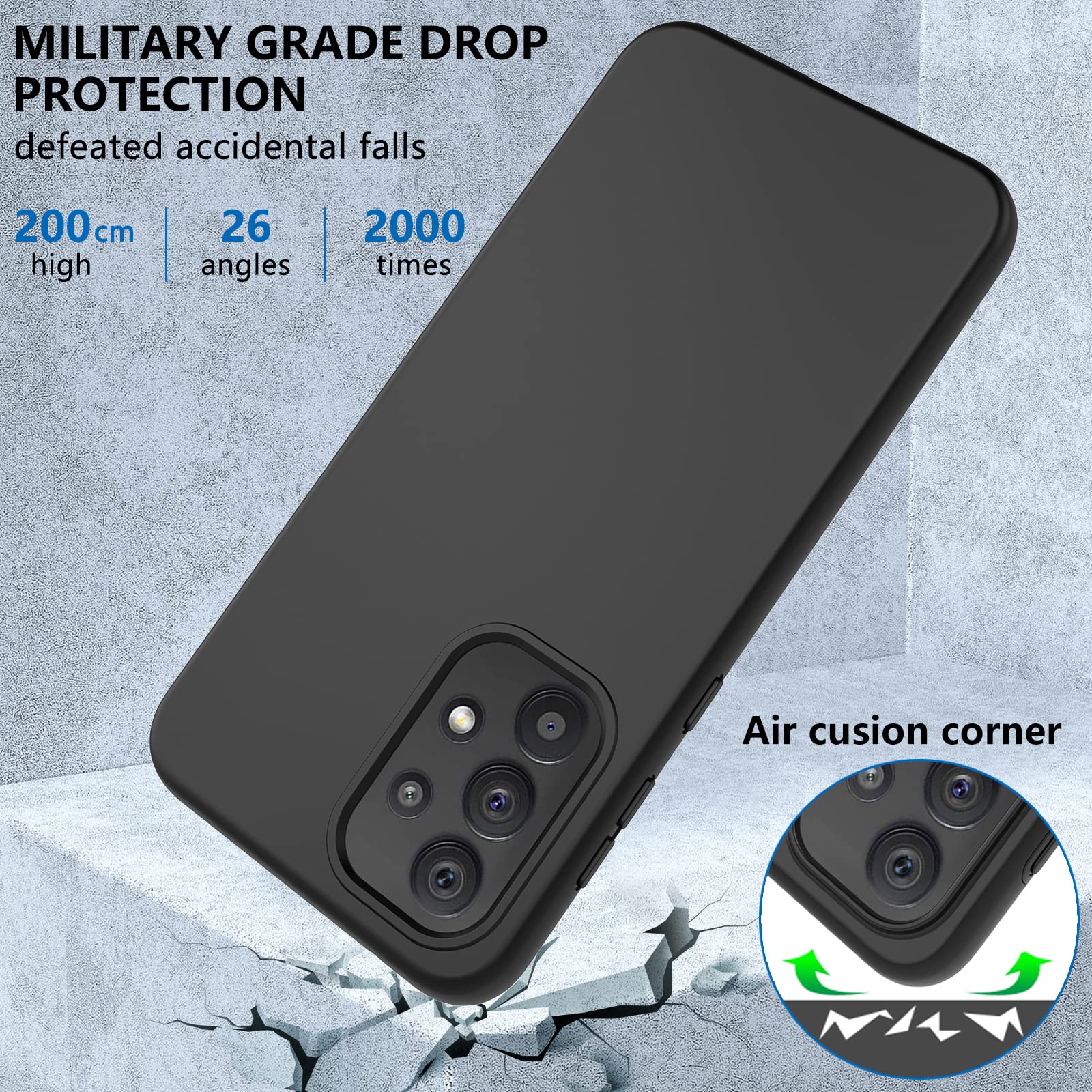 Shockproof Full Body Samsung Galaxy A33 5G Phone Case with Built-in Screen Protector - Anti-Scratch TPU Silicone Bumper Protective Cover (Black) | Perfect for Outdoor Activities, Work & Daily Use