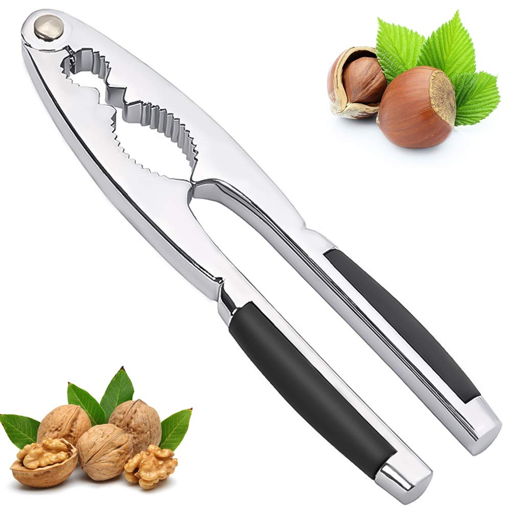 Premium Heavy Duty Metal Nut Cracker Tool - 17cm Walnut, Pecan, Chestnut & Shellfish Opener - Durable Kitchen Gadget for Almonds, Hazelnuts, Lobster & Crab - Perfect for Holiday Baking, Snacking & Seafood Feasts