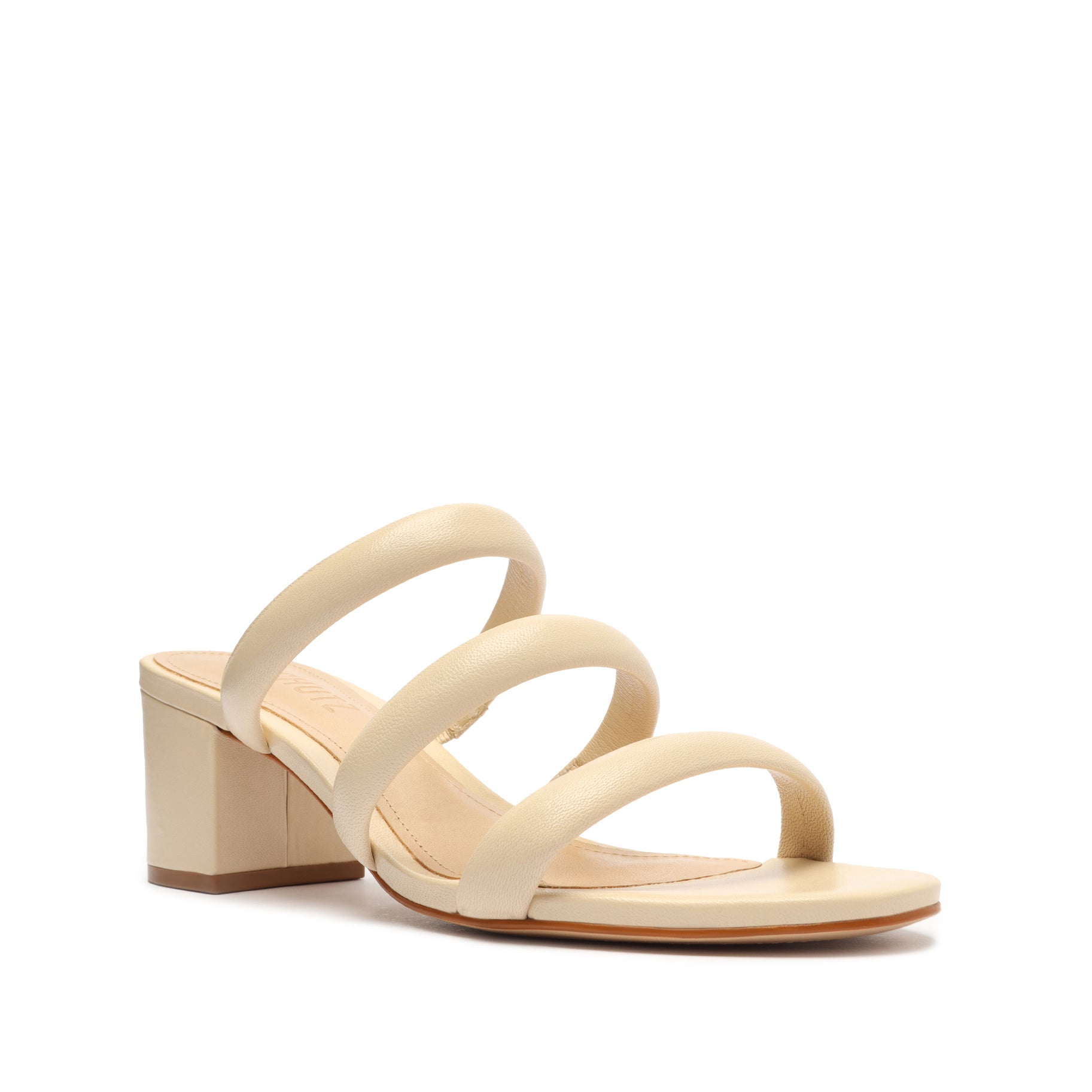 Olly Mid Block Nappa Leather Sandals for Women - Comfortable Summer Slide Sandals with Cushioned Footbed | Perfect for Beach, Vacation & Casual Outings