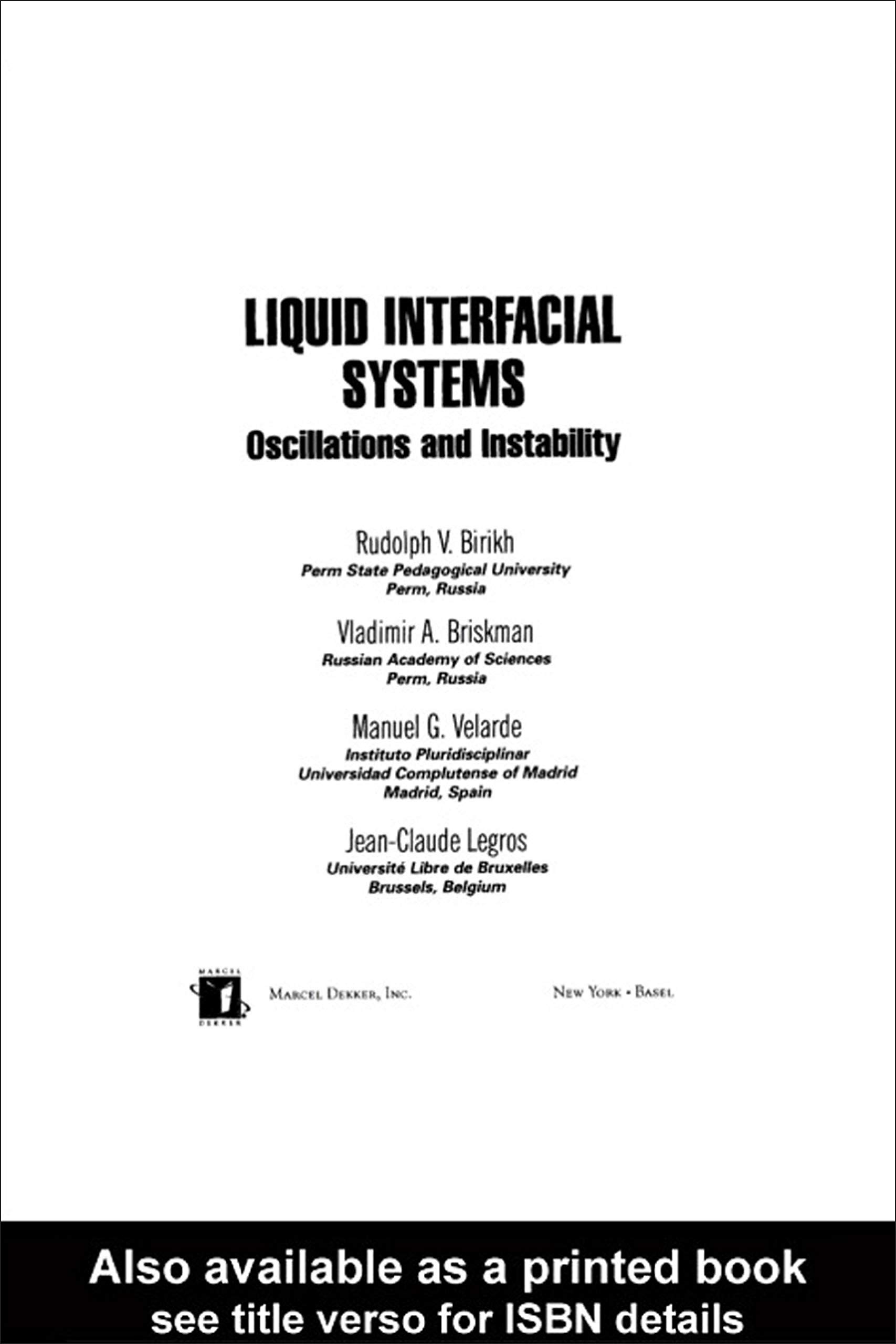 Liquid Interfacial Systems - Advanced Surfactant Science for Industrial & Laboratory Applications | Colloid Chemistry Solutions for Emulsions, Foams & Surface Tension Control