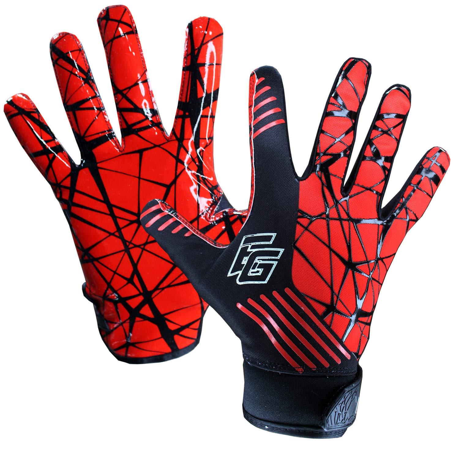 Pro Elite Super Sticky Football Gloves for Men - Tacky Grip Skin Tight Receiver Gloves with Enhanced Performance (Adult Sizes) - Perfect for Training, Games & Competitive Play