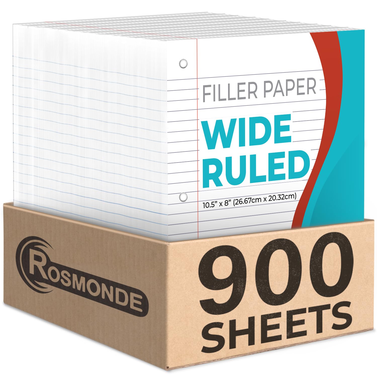 Premium Wide Ruled Loose Leaf Paper - 900 Sheets (6 Packs of 150) - 8