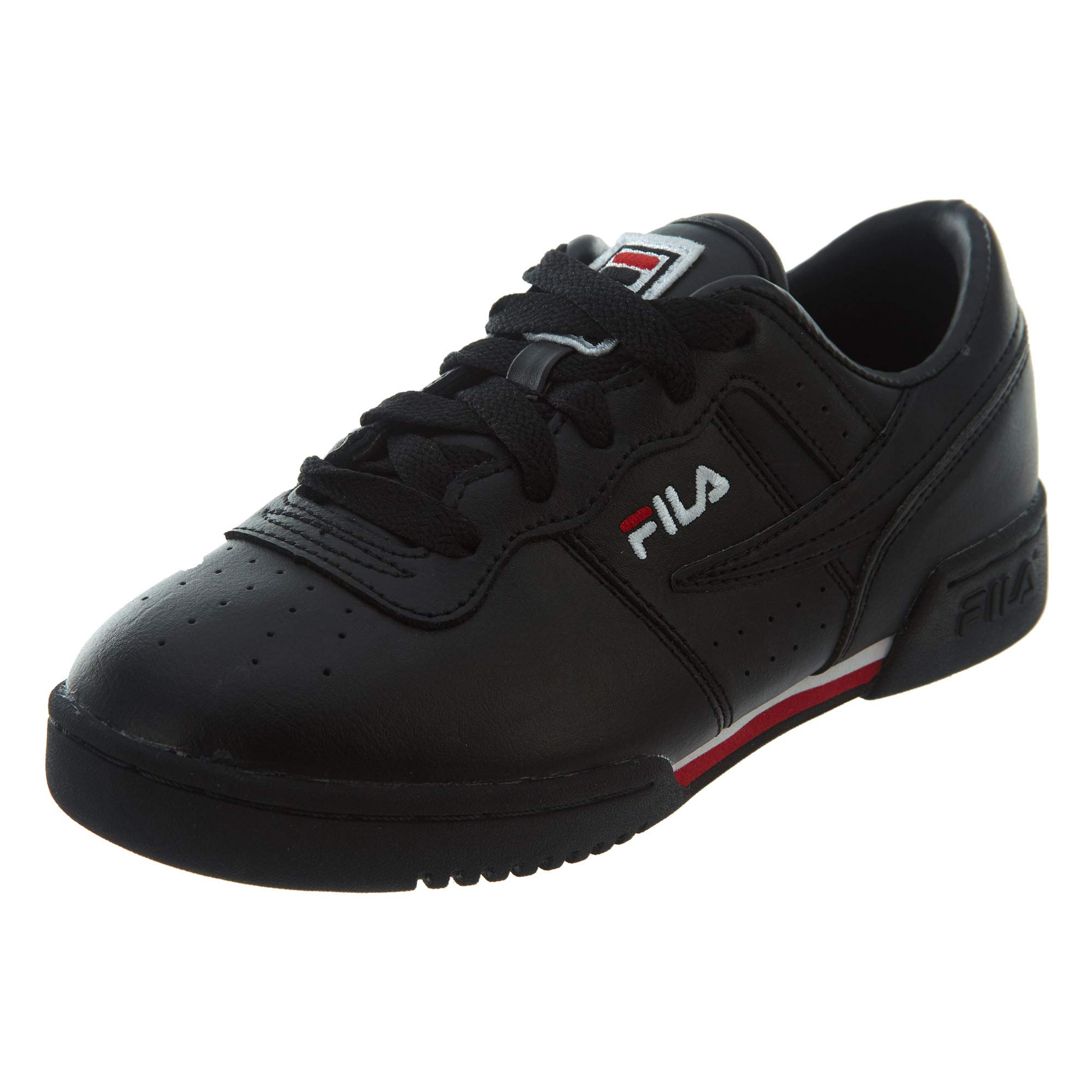 Fila Kids Original Fitness Shoes for Boys & Girls - Black/White/Red - Size 10.5 - Lightweight Running Sneakers for School, Sports & Everyday Play