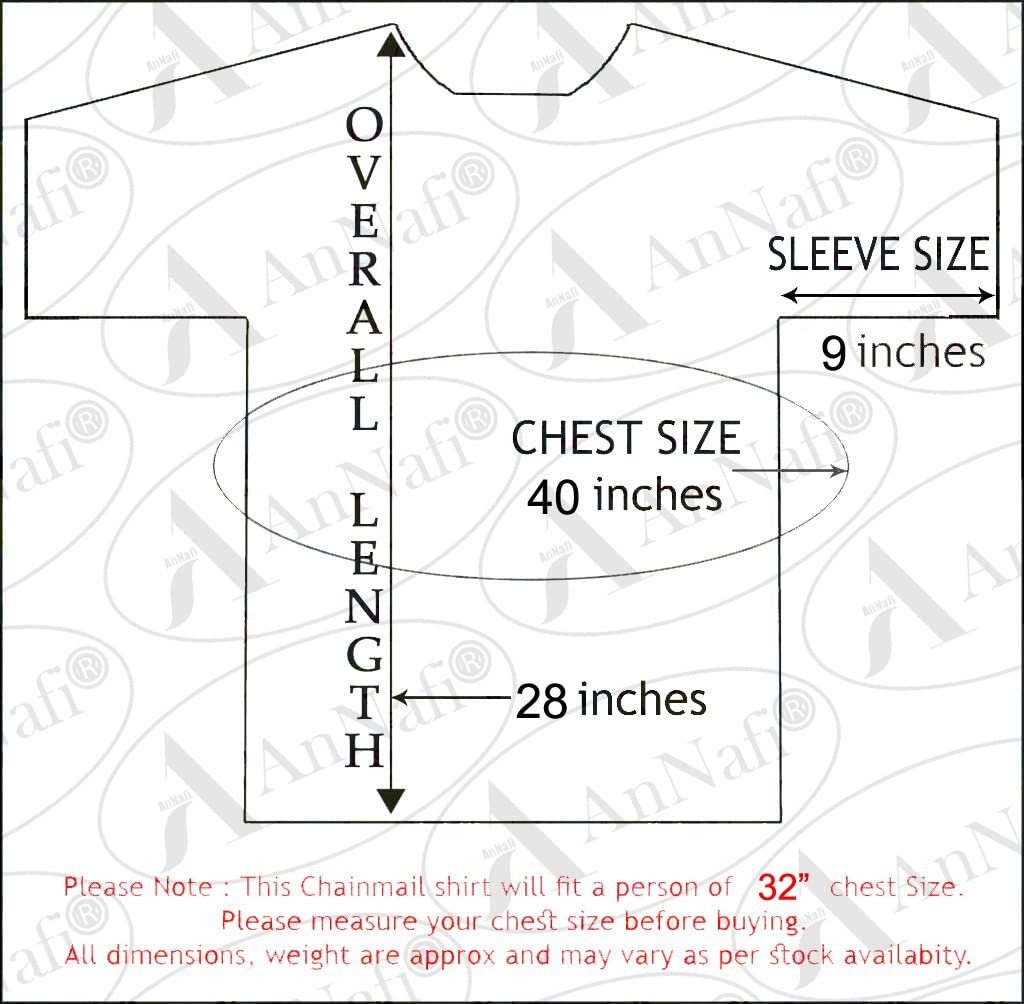 AnNafi® Half Sleeve Chainmail Shirt - 10MM Aluminum Butted Rings in Silver | Medieval Armor for Adults | Perfect for SCA, LARP, Renaissance Fairs & Cosplay